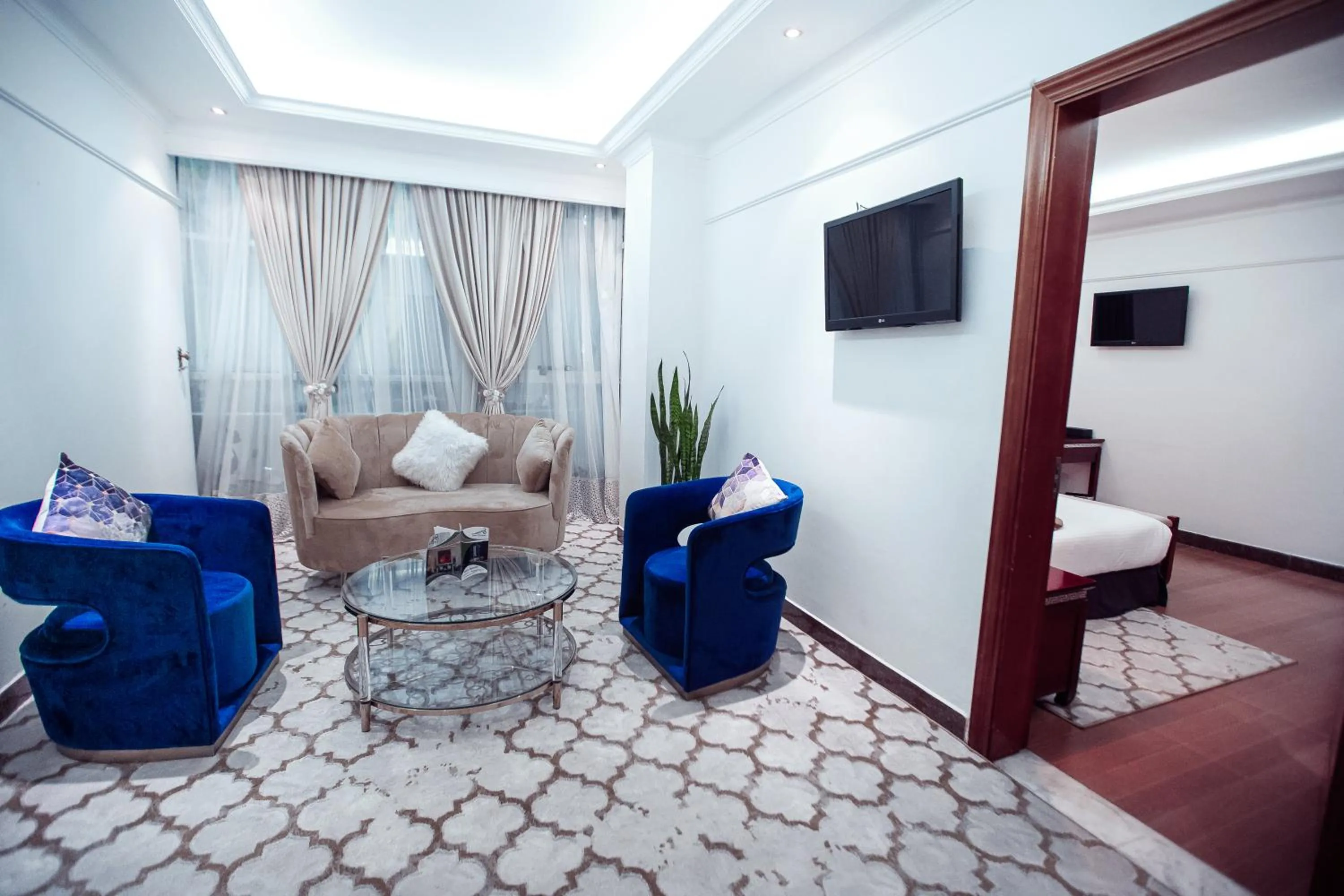 Living room in Base Ethiopia International Hotel