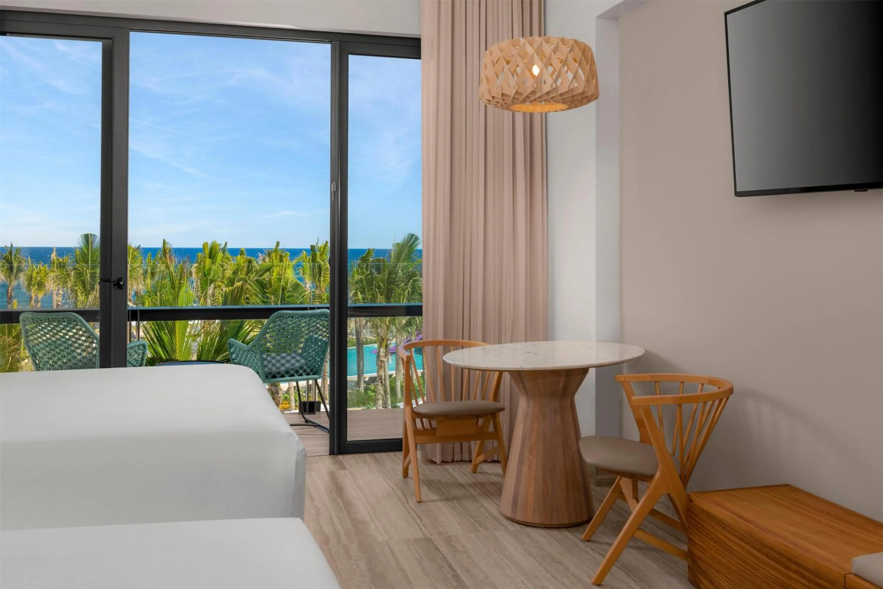 View (from property/room), Bed in Hilton Tulum Riviera Maya All-Inclusive Resort