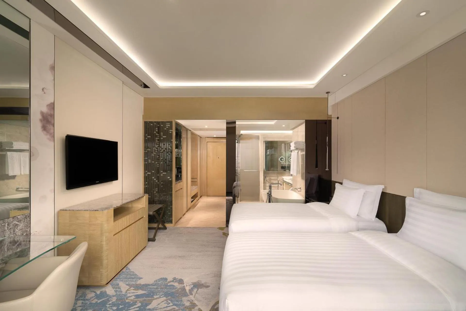 Bedroom, Bed in Kempinski Hotel Beijing Yansha Center