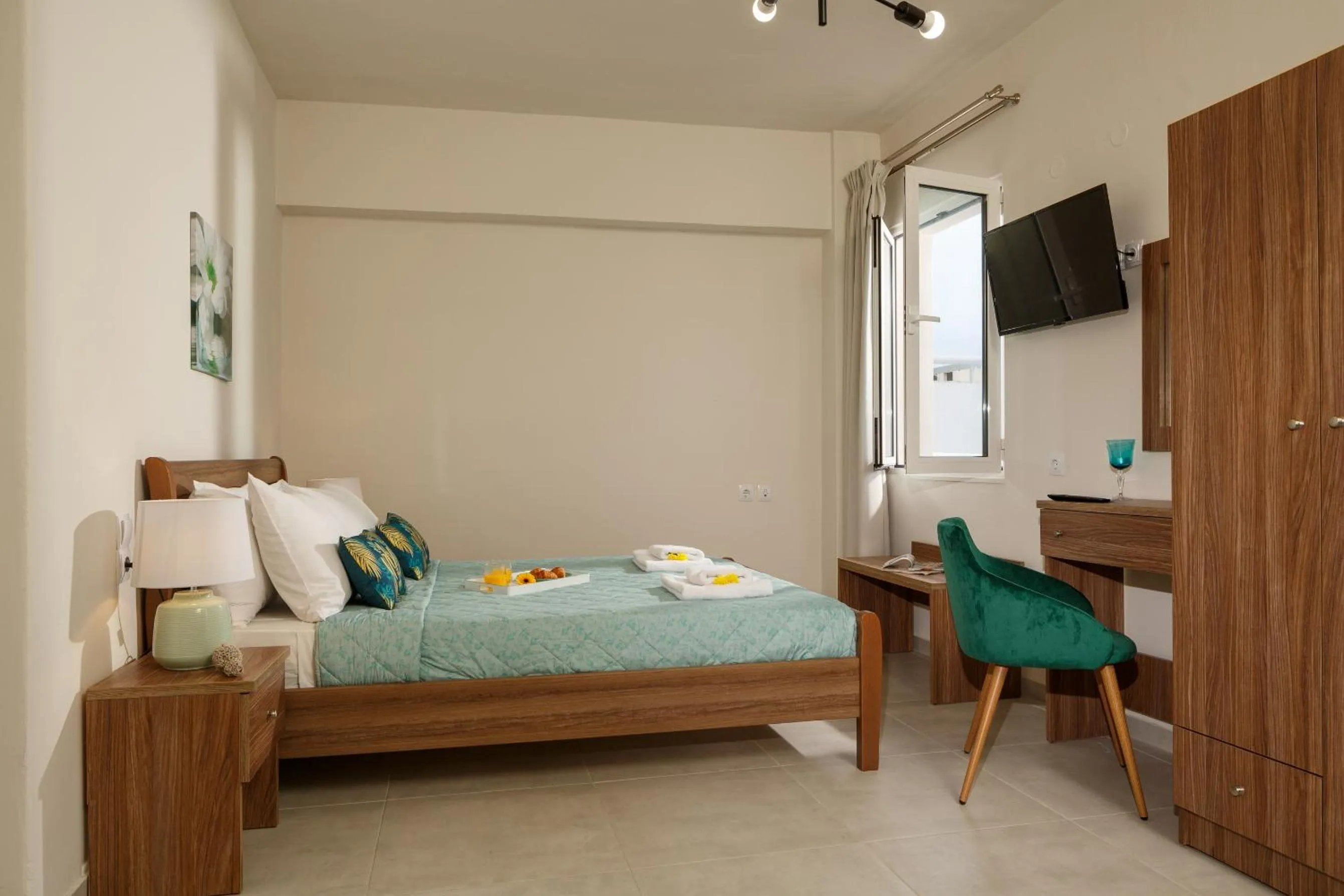 Bed in Asterion Luxury Studios Airport