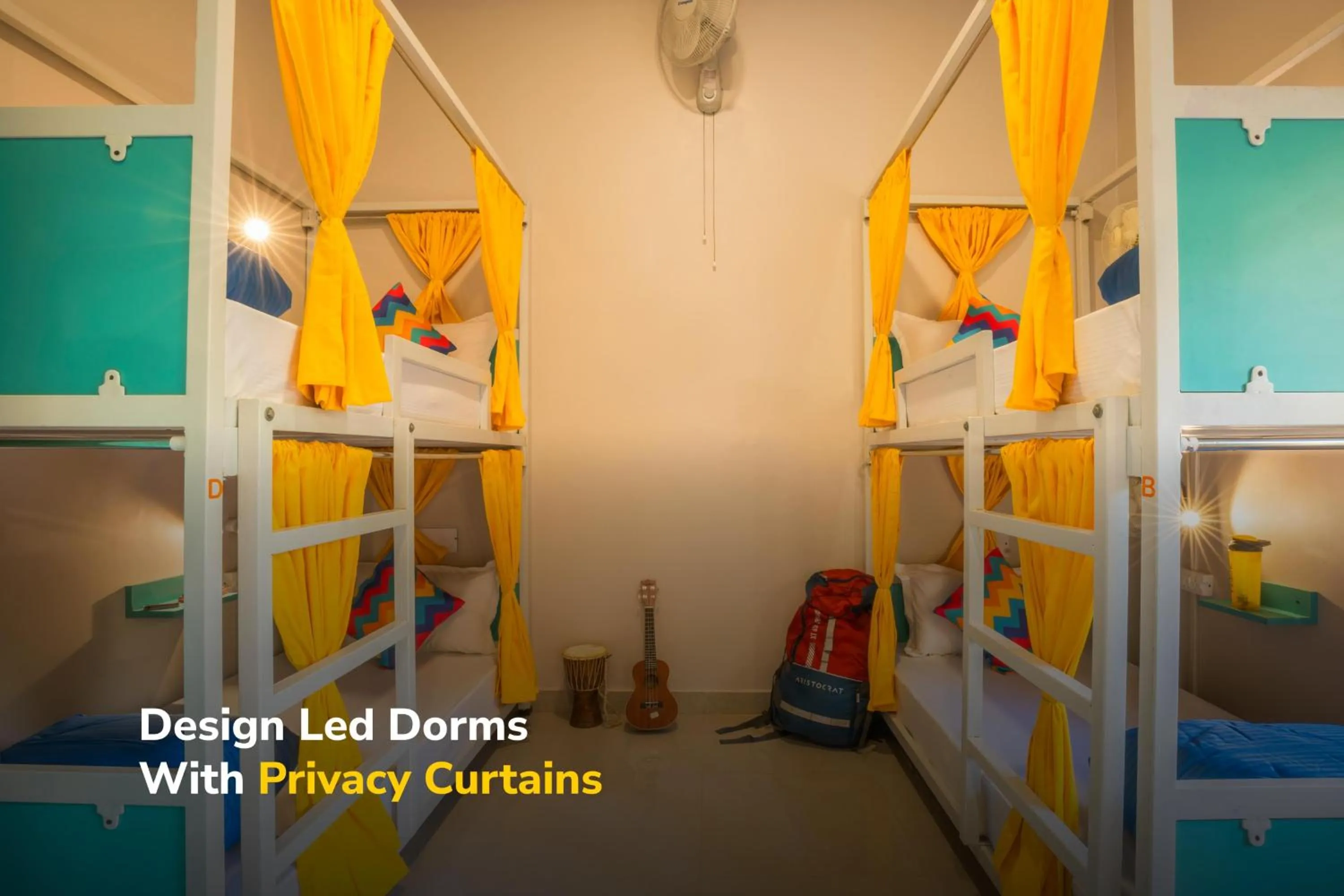 Bed in goSTOPS Rishikesh, Lakshman Jhula