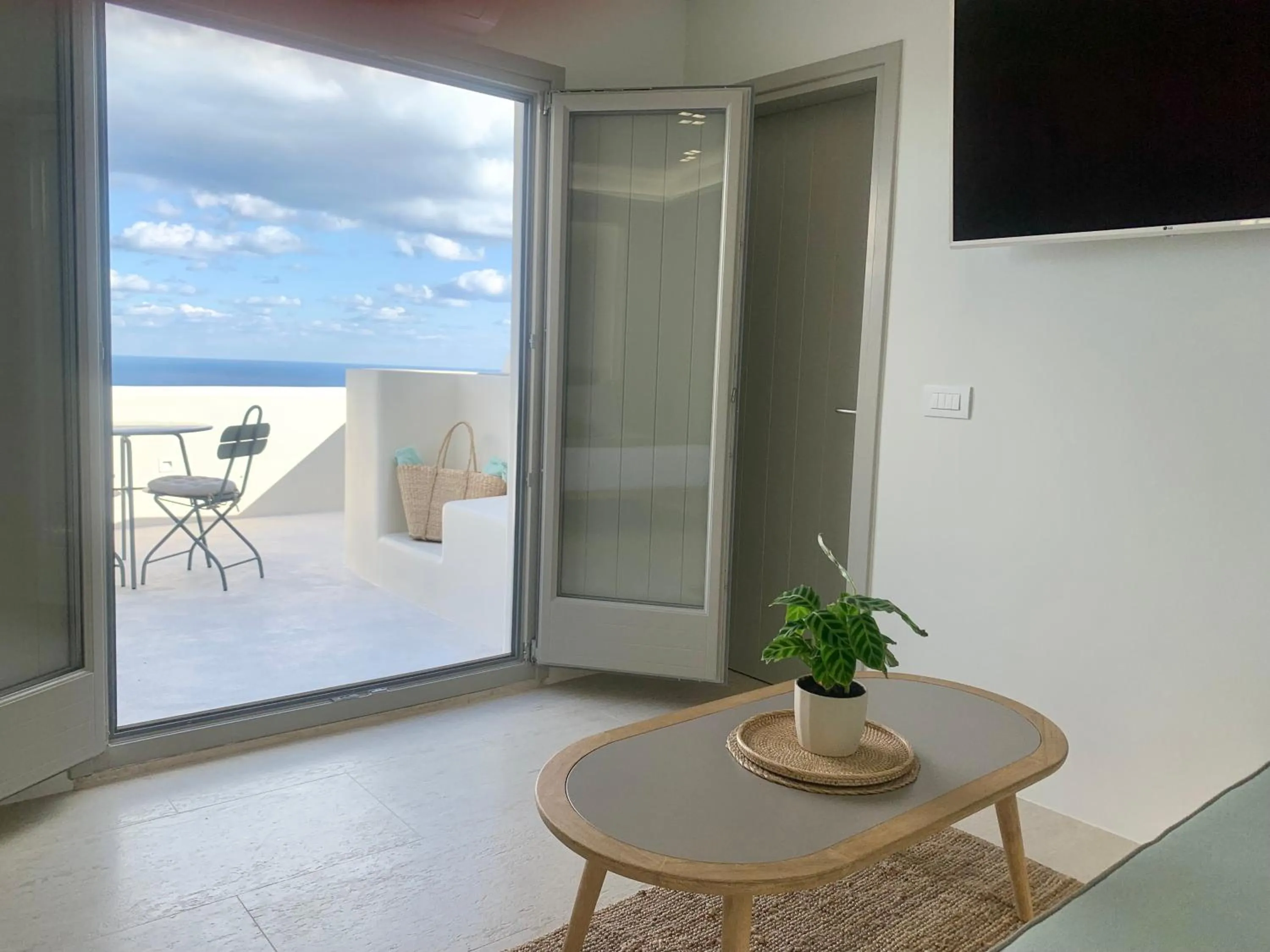 Patio in Mod Santorini Vegan Accommodation