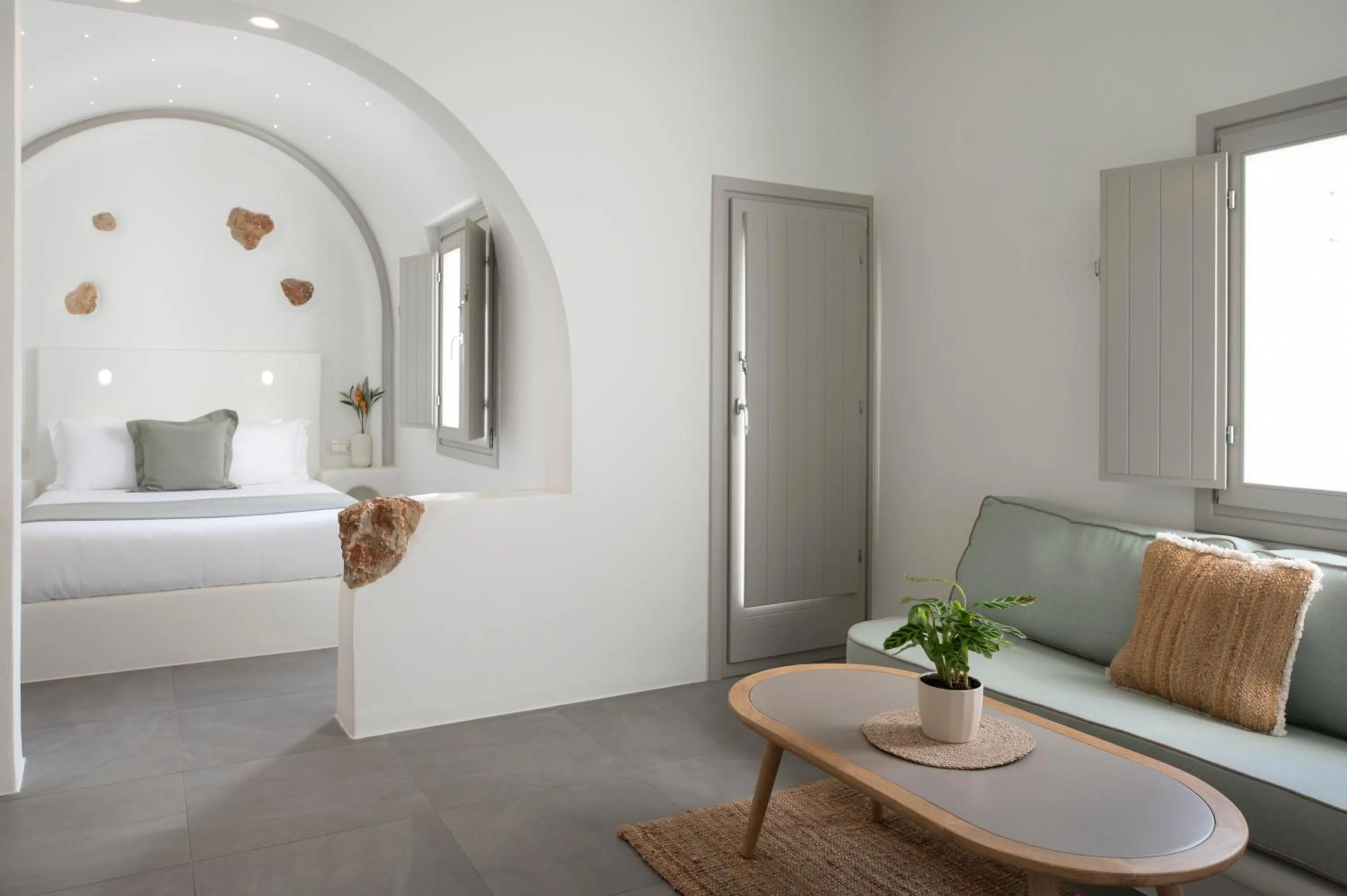 Living room in Mod Santorini Vegan Accommodation