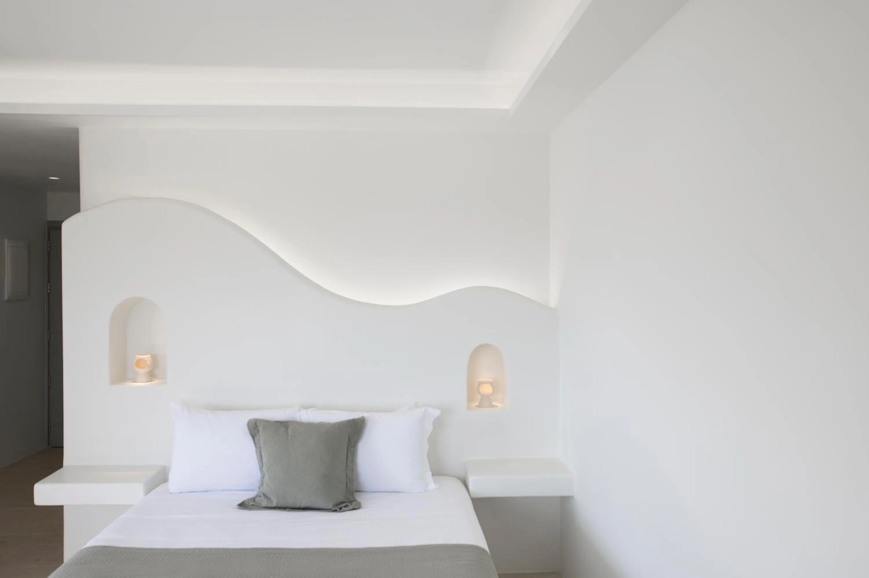 Bedroom in Mod Santorini Vegan Accommodation