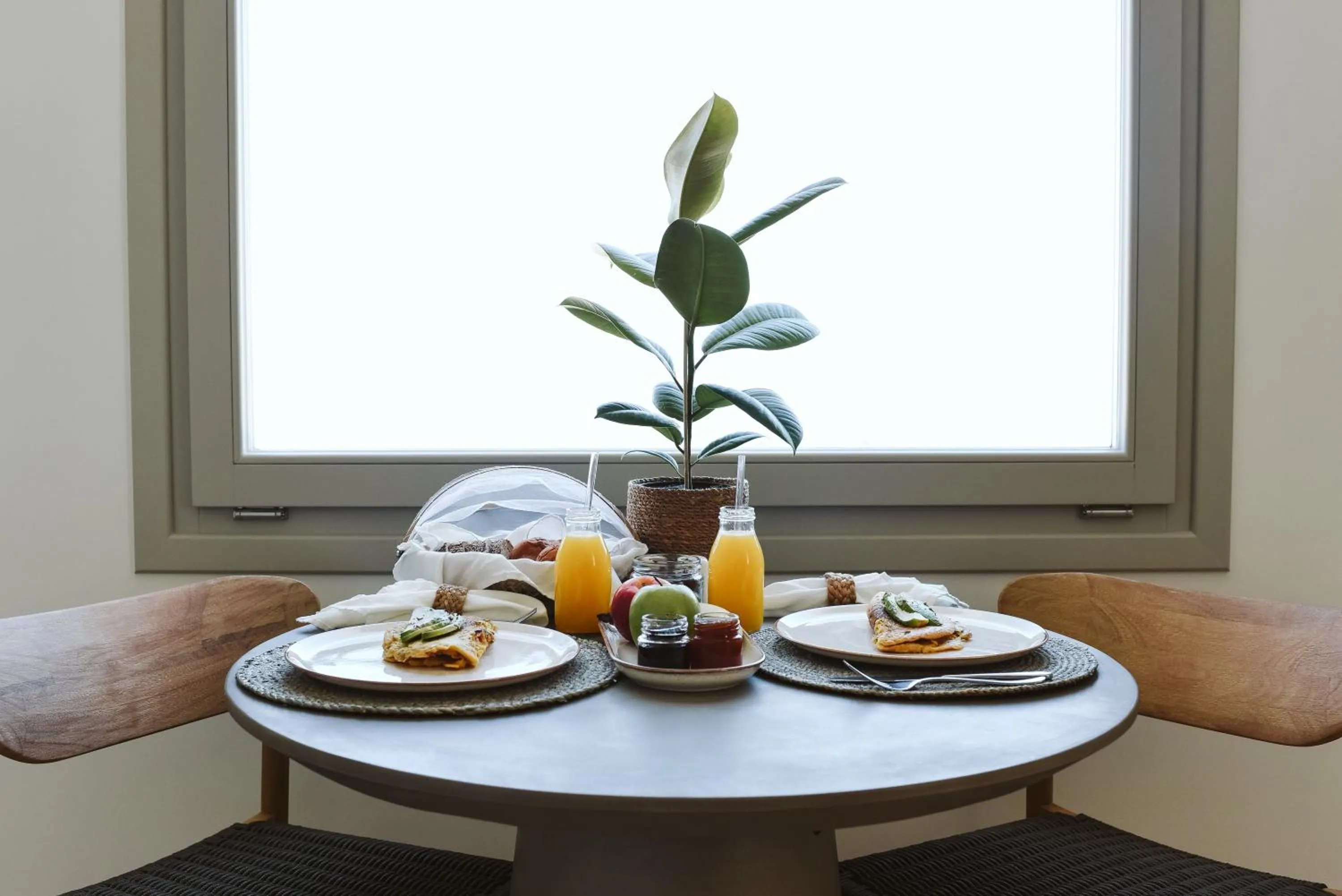 Breakfast in Mod Santorini Vegan Accommodation