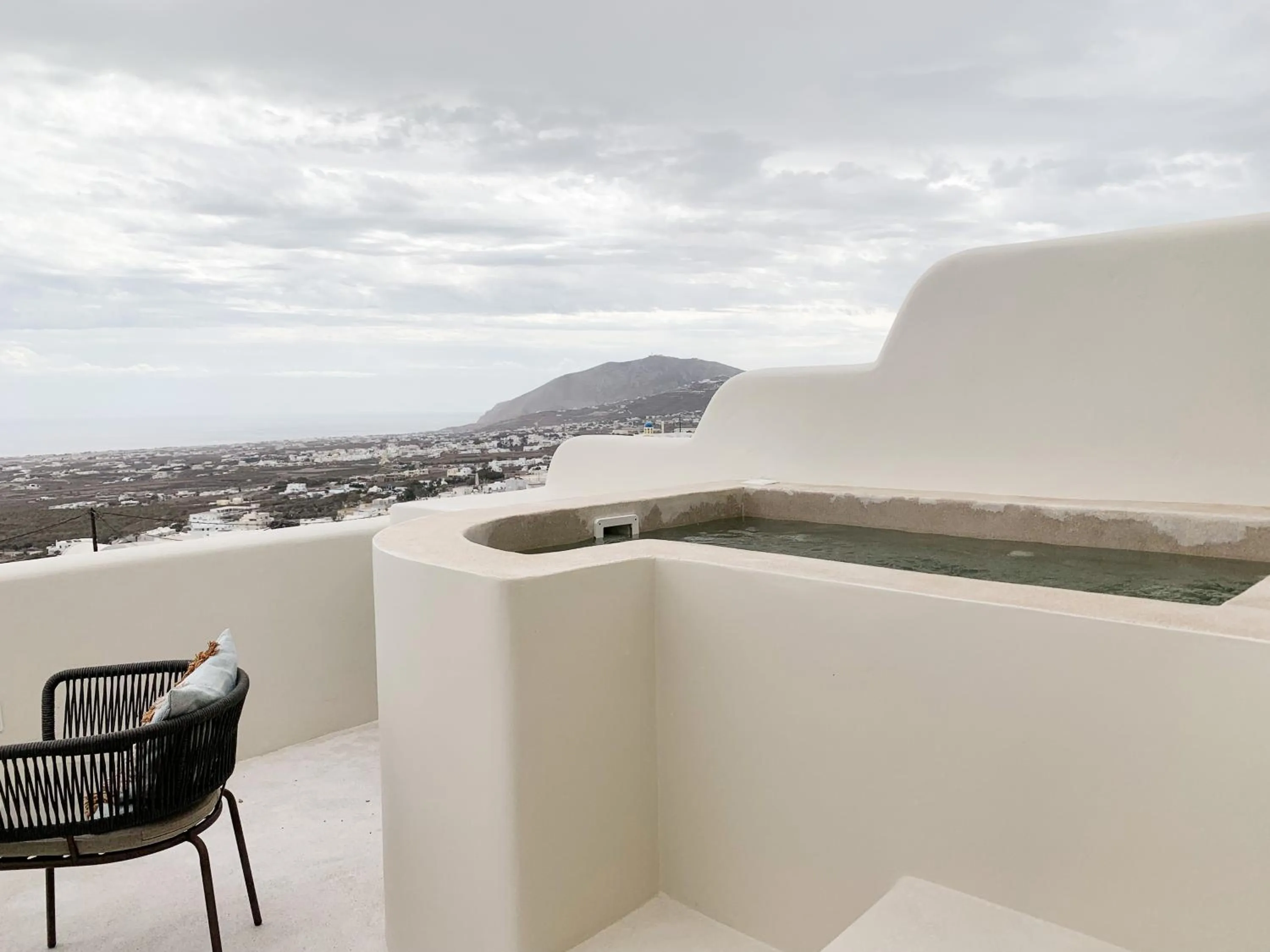 Hot Tub in Mod Santorini Vegan Accommodation