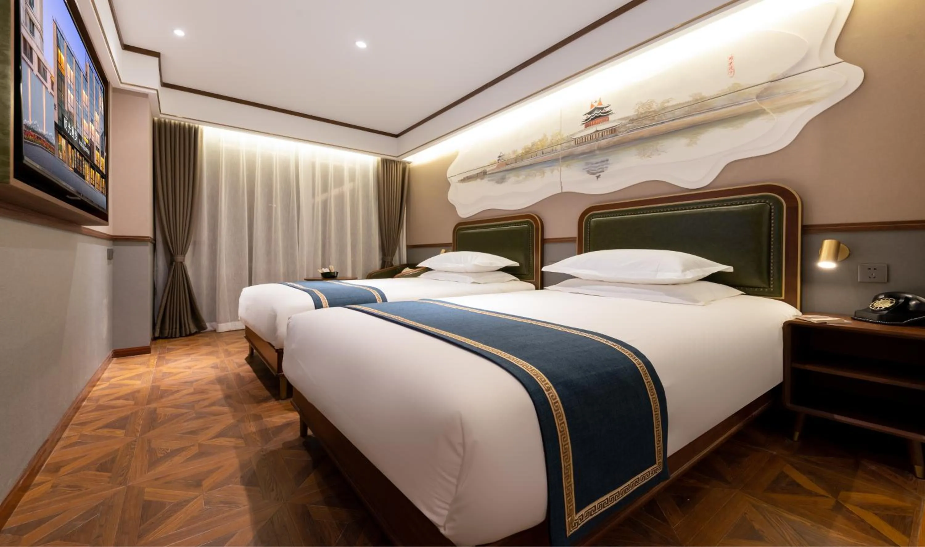 Bed in Nost algia S Hotel Beijing Guomao CBD 时光漫步S酒店 北京大望路地铁站店 Free fresh ground coffee,Free laundry service