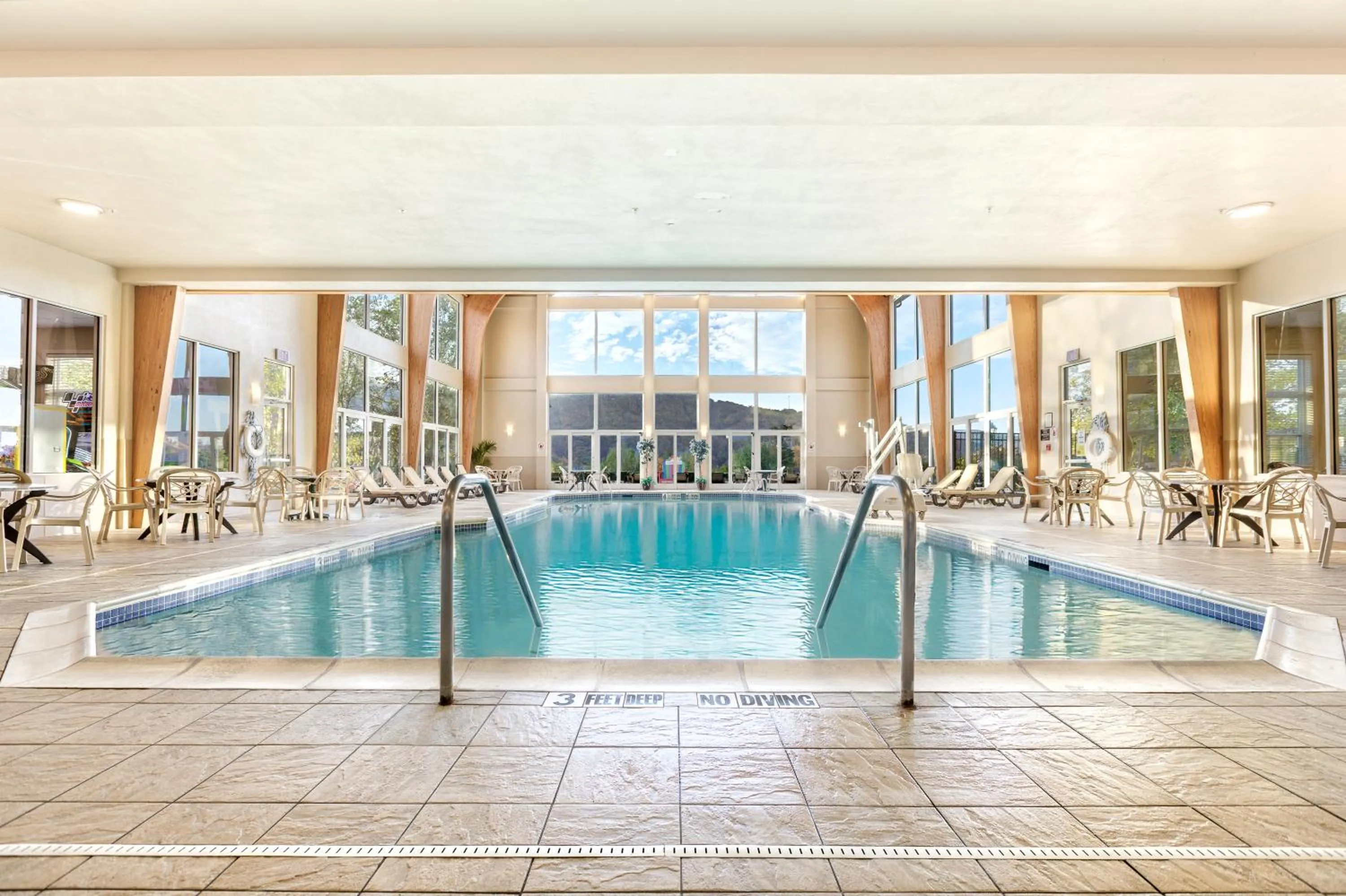 Pool view in Vacation Village in the Berkshires