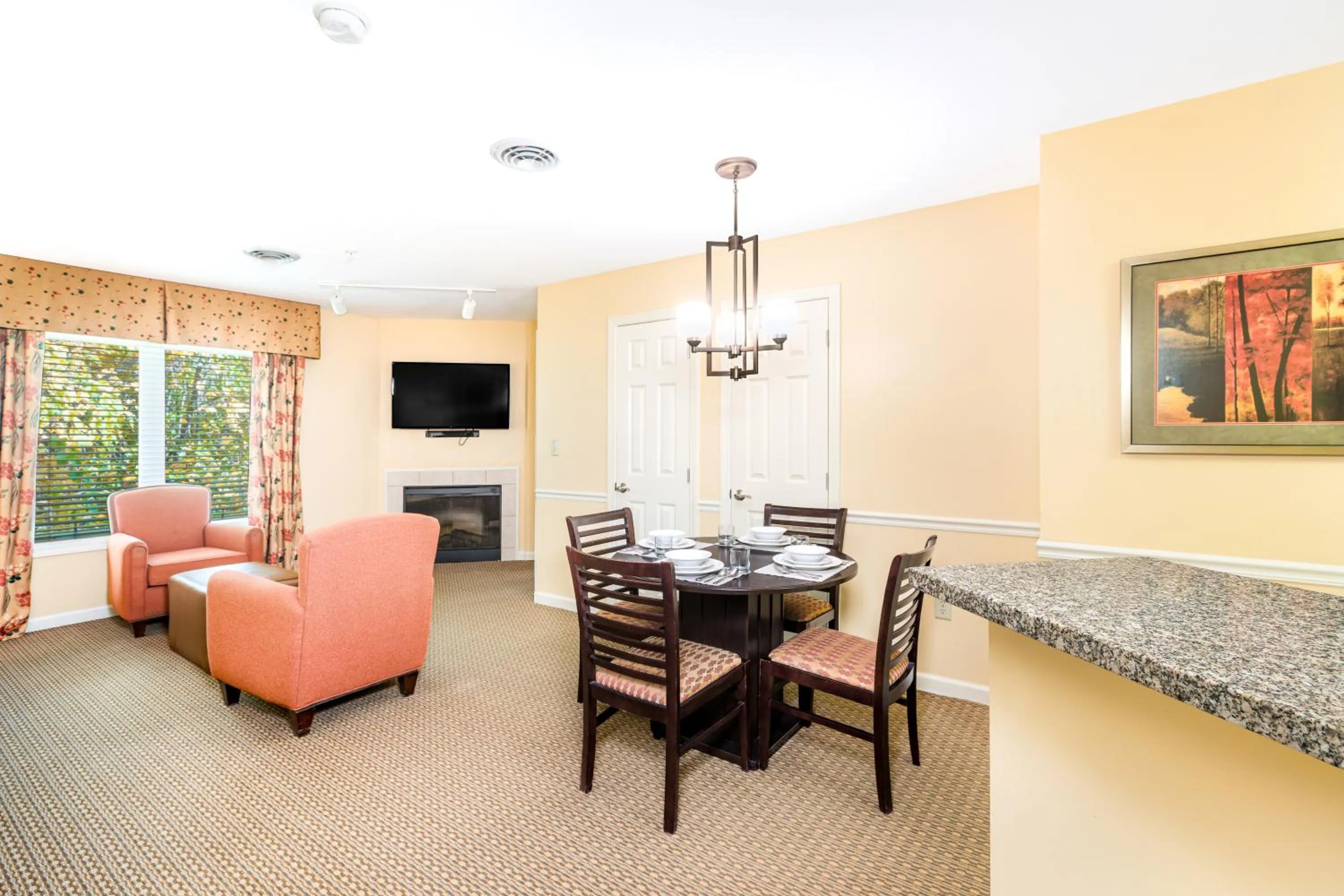 Living room in Vacation Village in the Berkshires