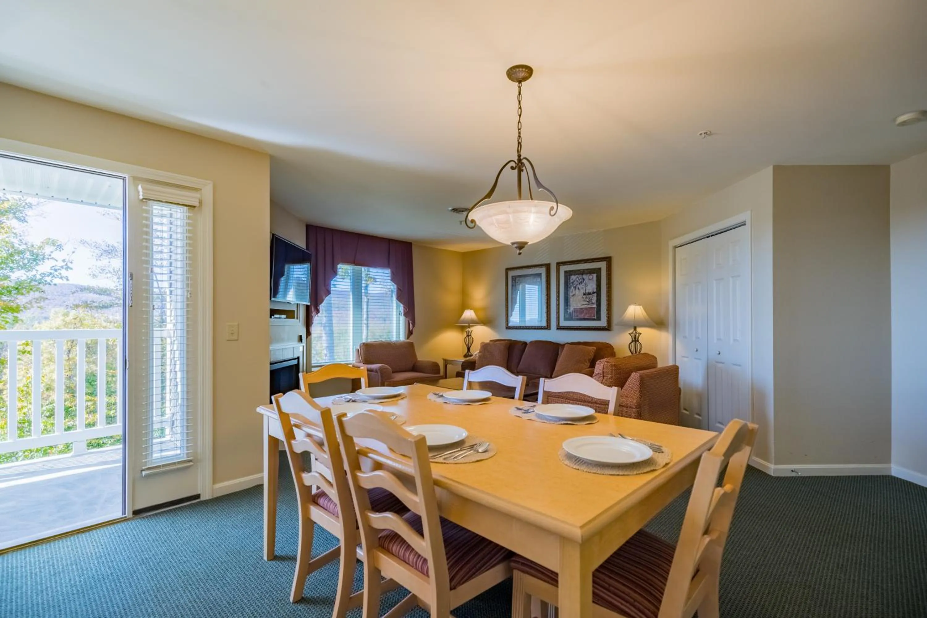 Living room in Vacation Village in the Berkshires