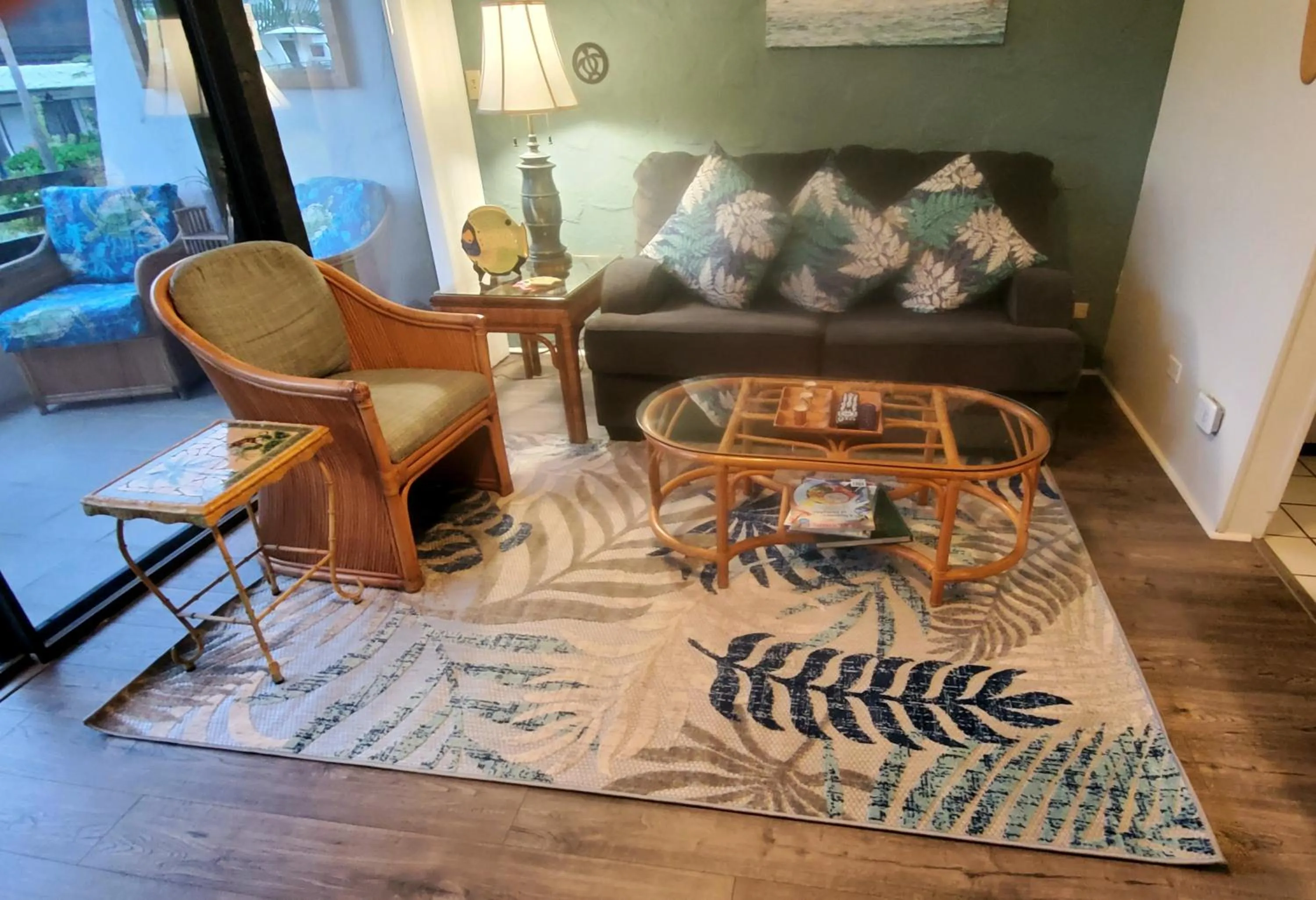 Living room in ZERO FEES Aloha Lani Condo #A208 at Casa De Emdeko