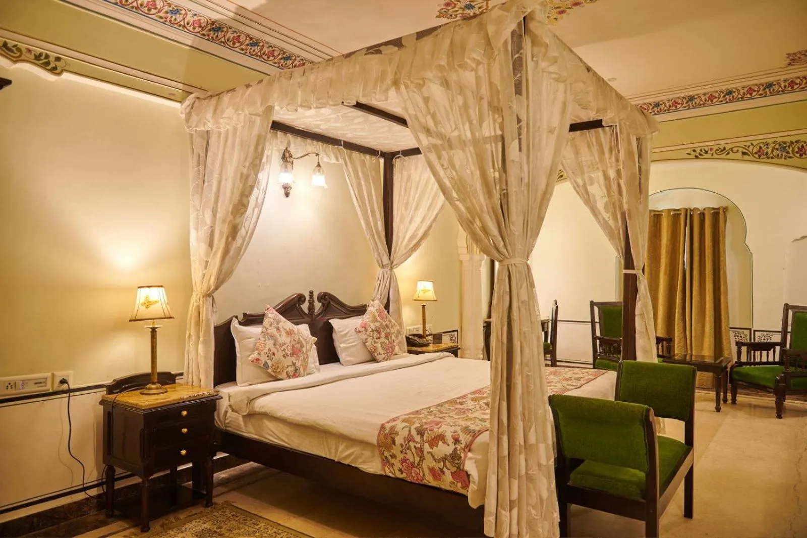 View (from property/room), Bed in WelcomHeritage Traditional Haveli