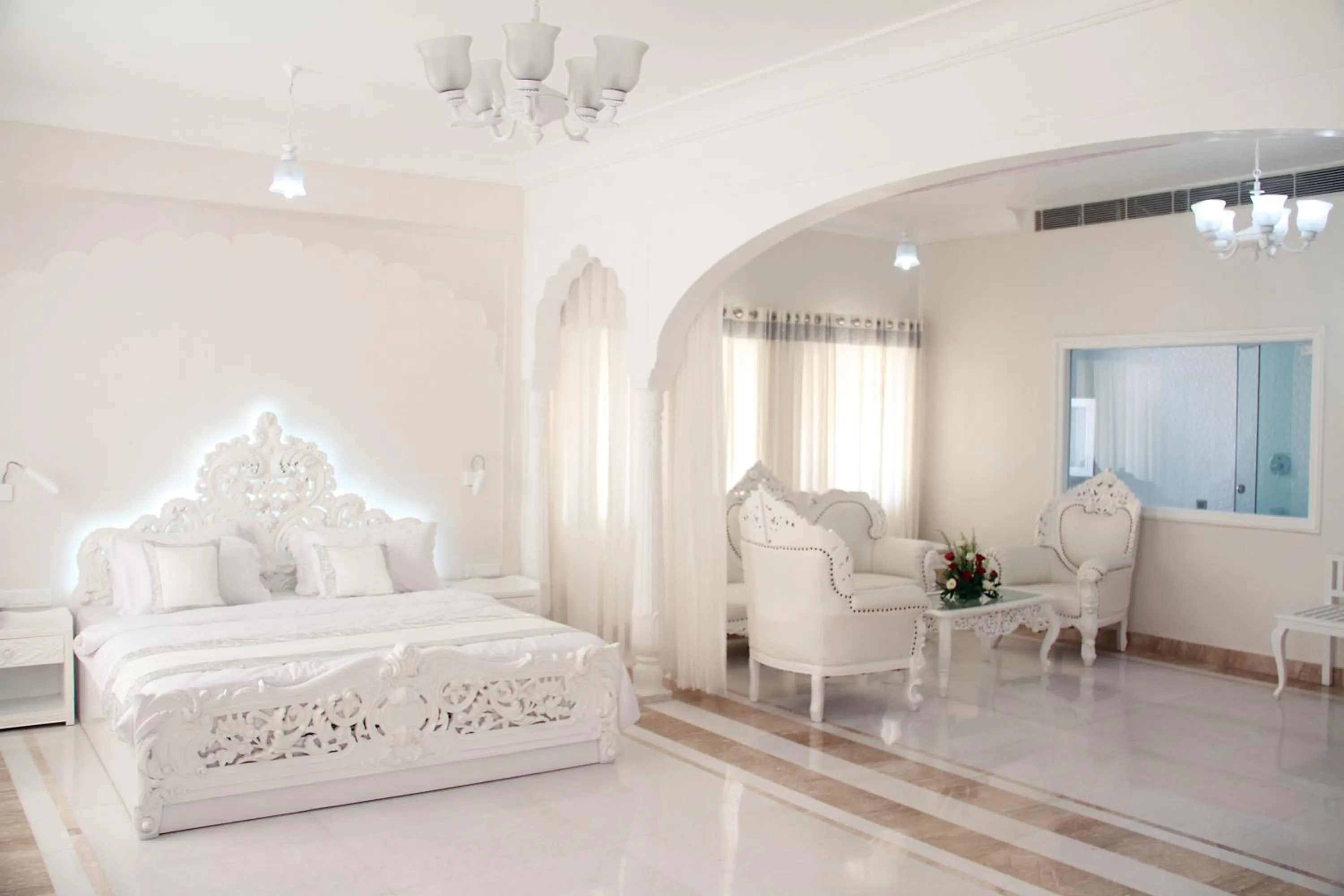 Photo of the whole room, Bed in WelcomHeritage Traditional Haveli