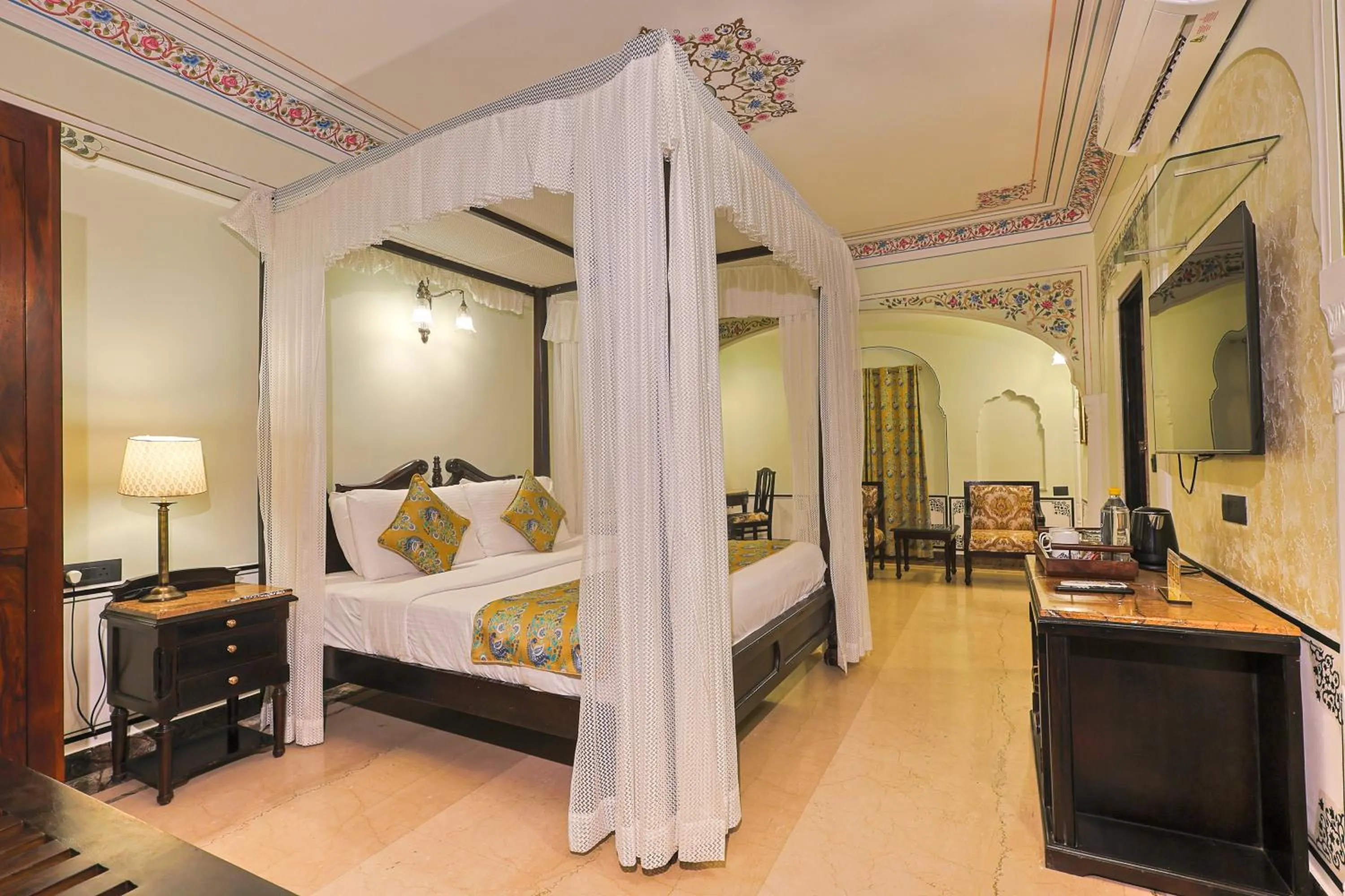 Bedroom, Bed in WelcomHeritage Traditional Haveli
