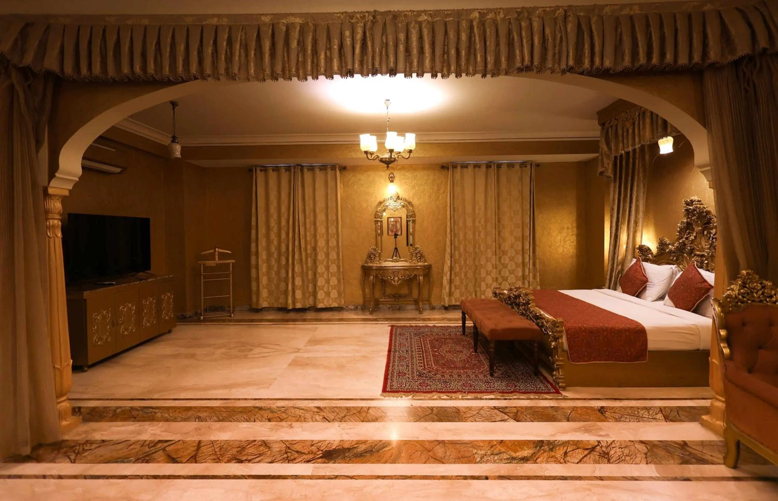 Living room, Bed in WelcomHeritage Traditional Haveli