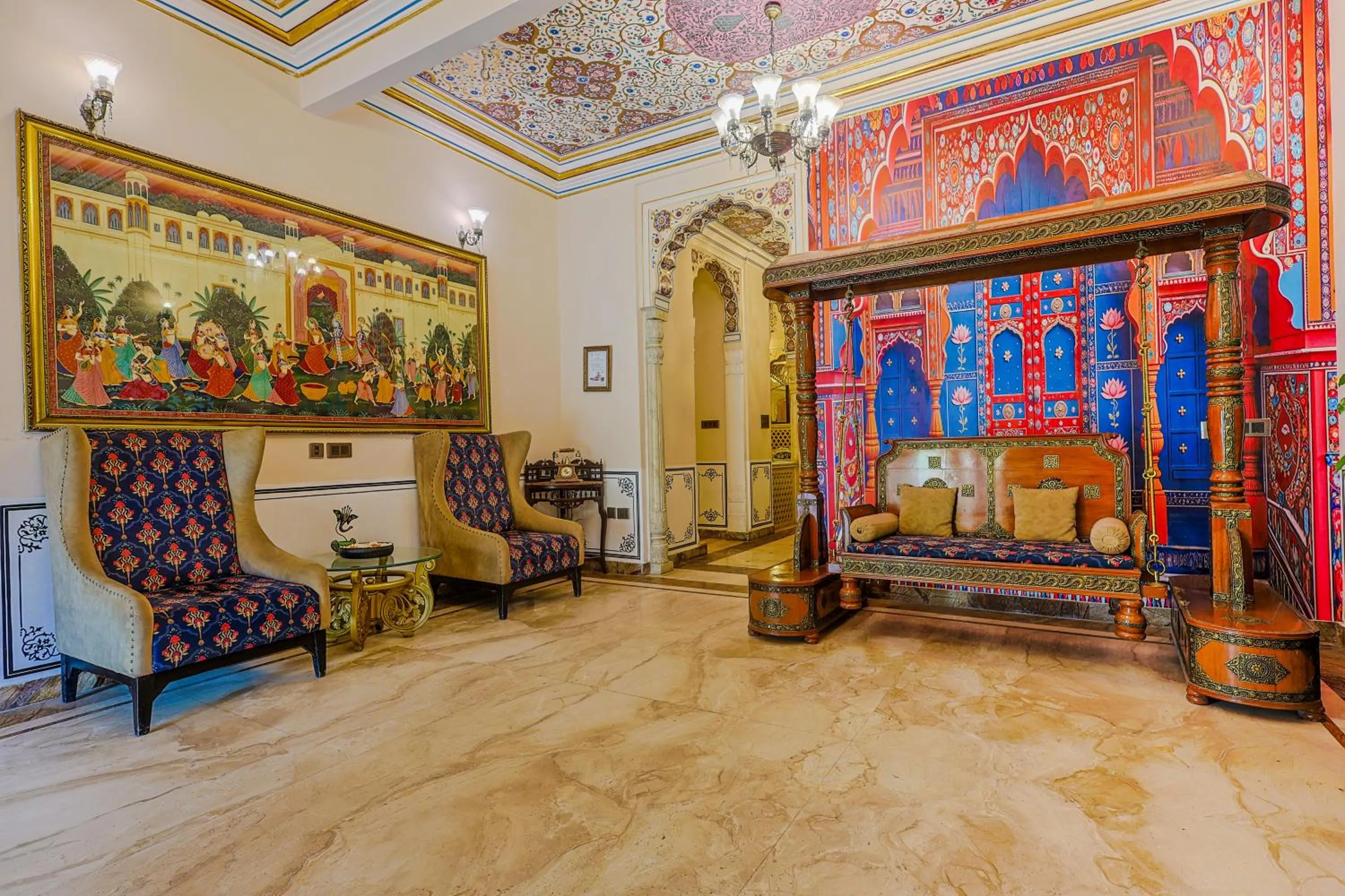 Lobby or reception in WelcomHeritage Traditional Haveli