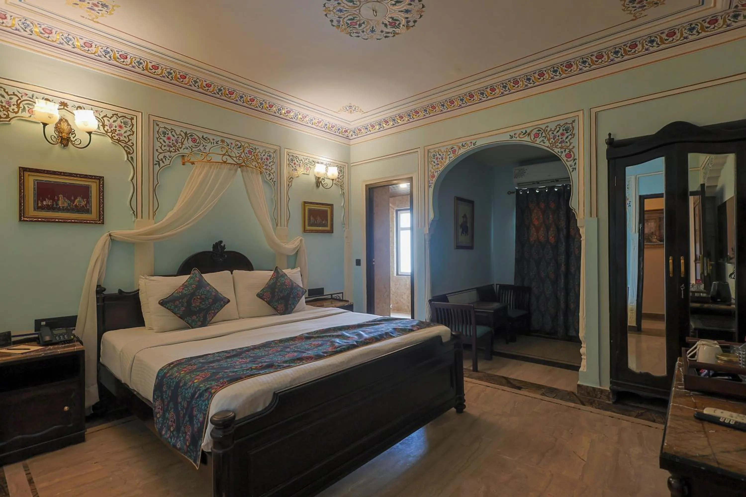 Bedroom, Bed in WelcomHeritage Traditional Haveli