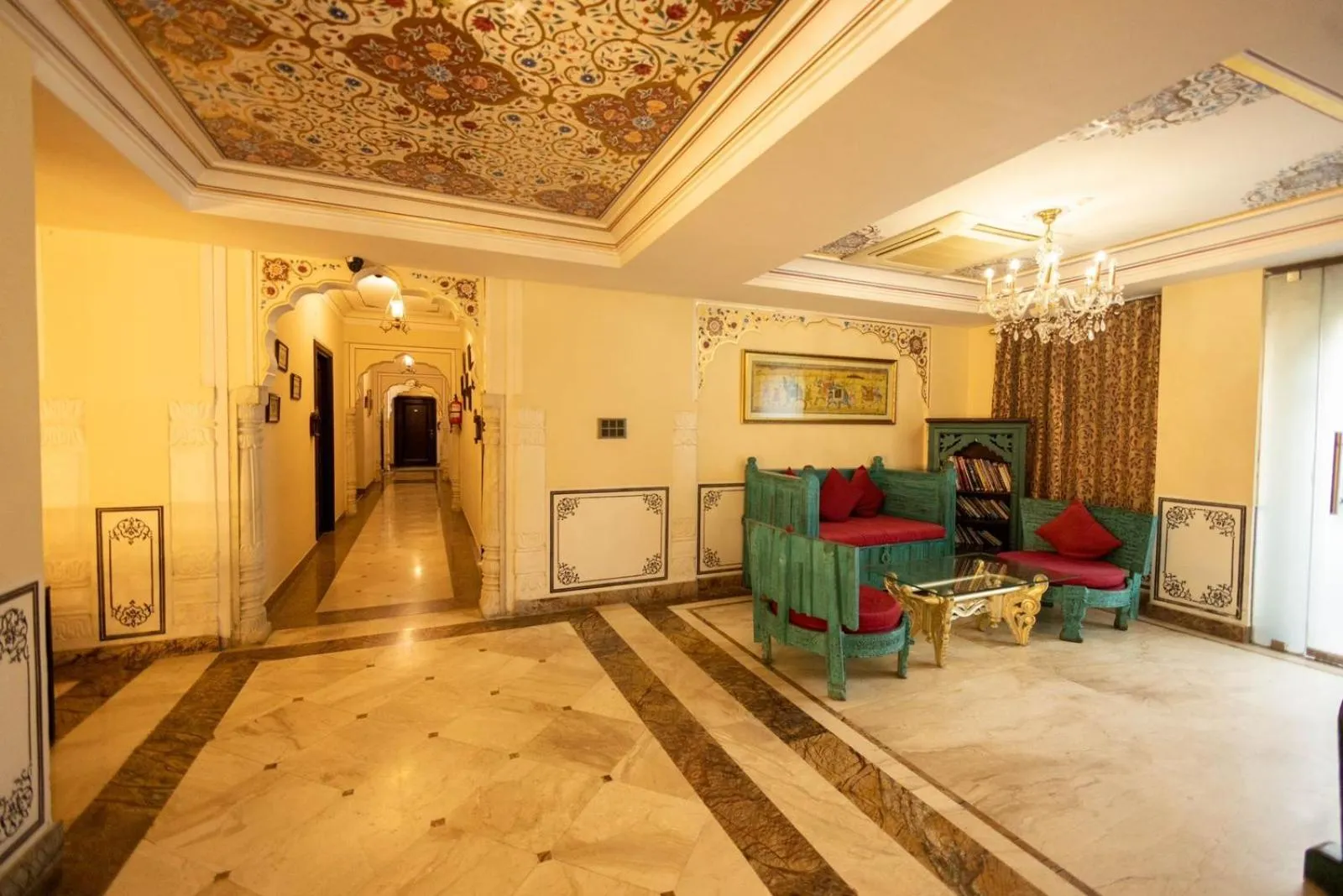 Lobby or reception in WelcomHeritage Traditional Haveli