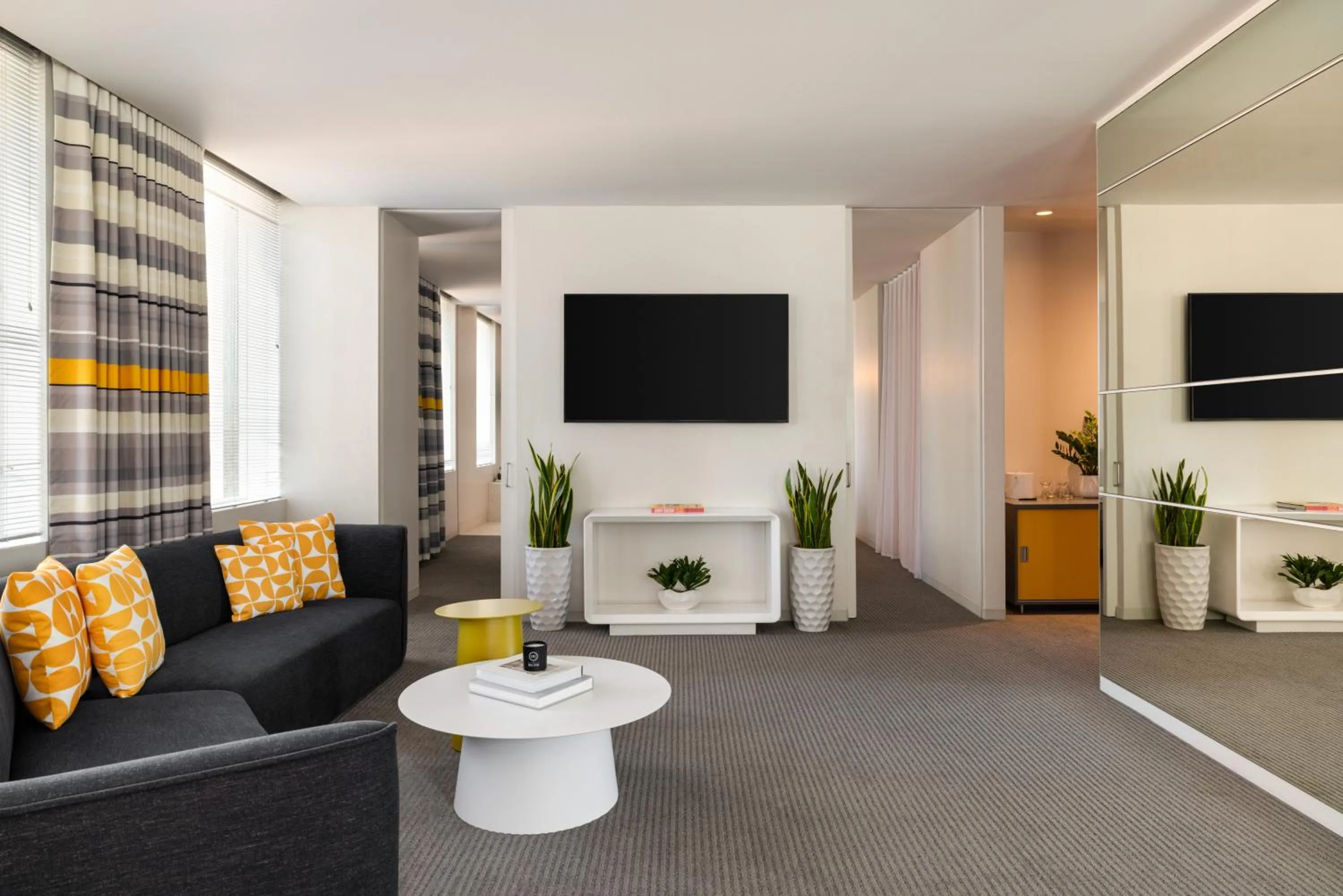 Living room in The Delphi Downtown LA