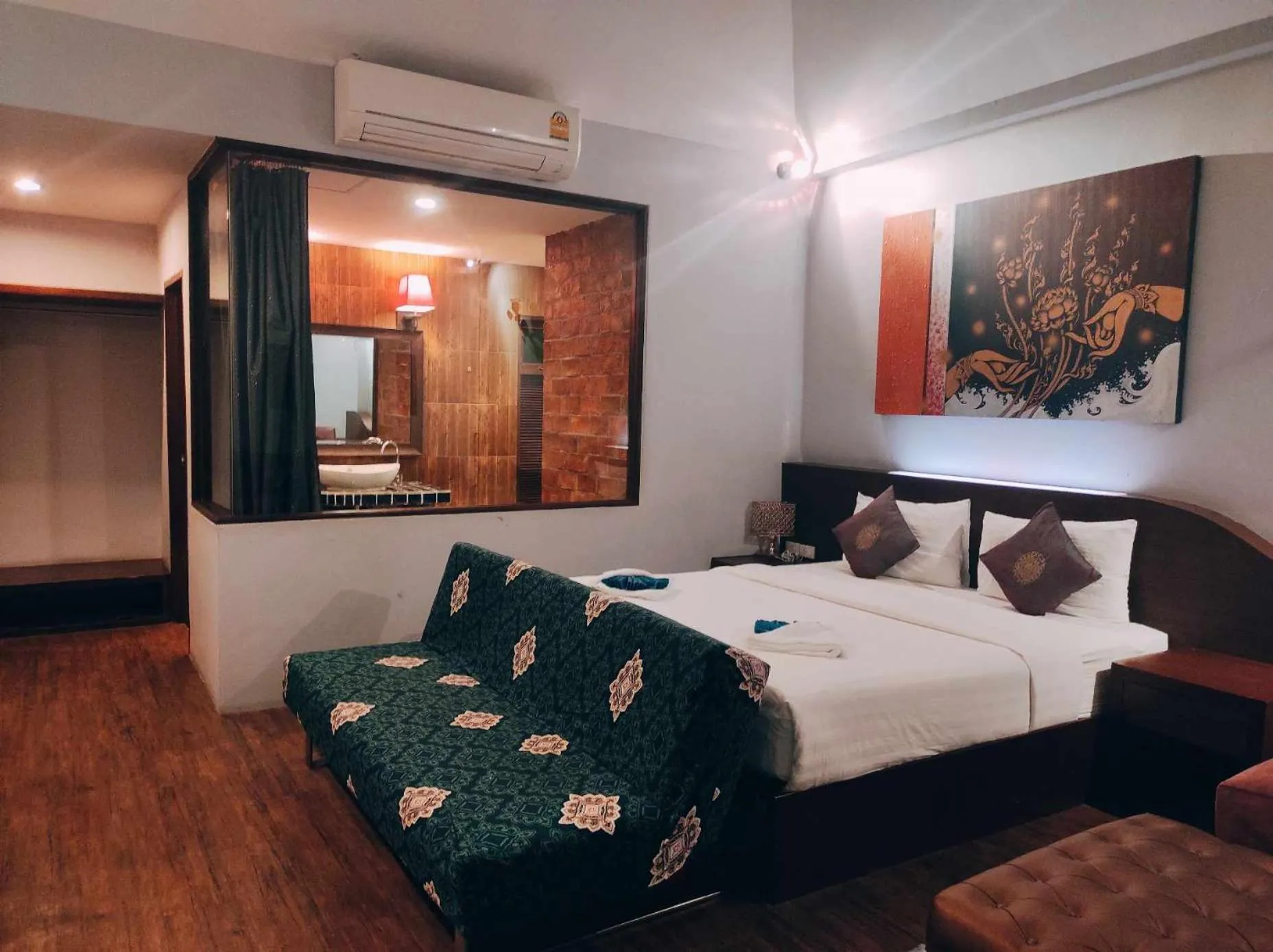 Bathroom, Bed in Foresto Sukhothai Guesthome