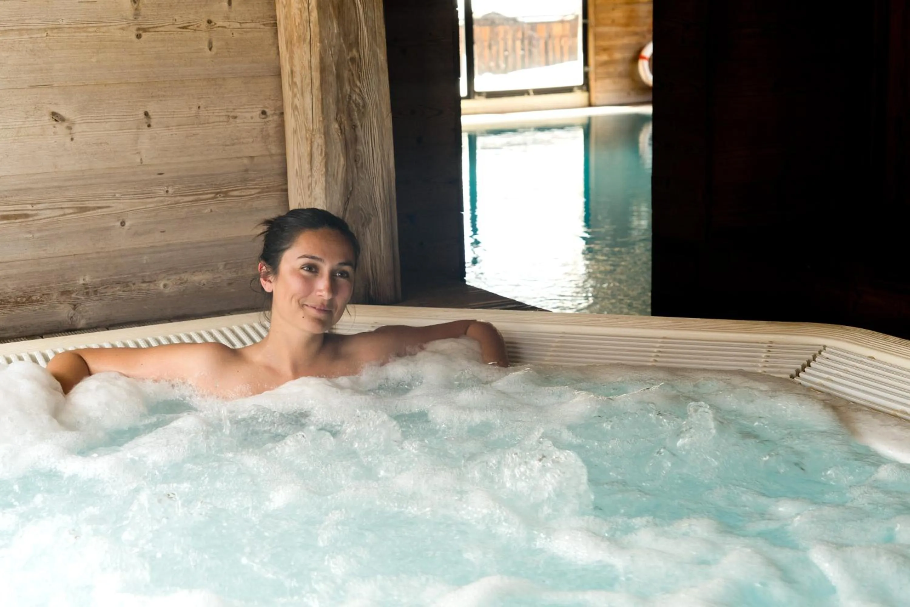 Hot Spring Bath in Chalet-Hôtel La Marmotte, La Tapiaz & SPA, The Originals Relais