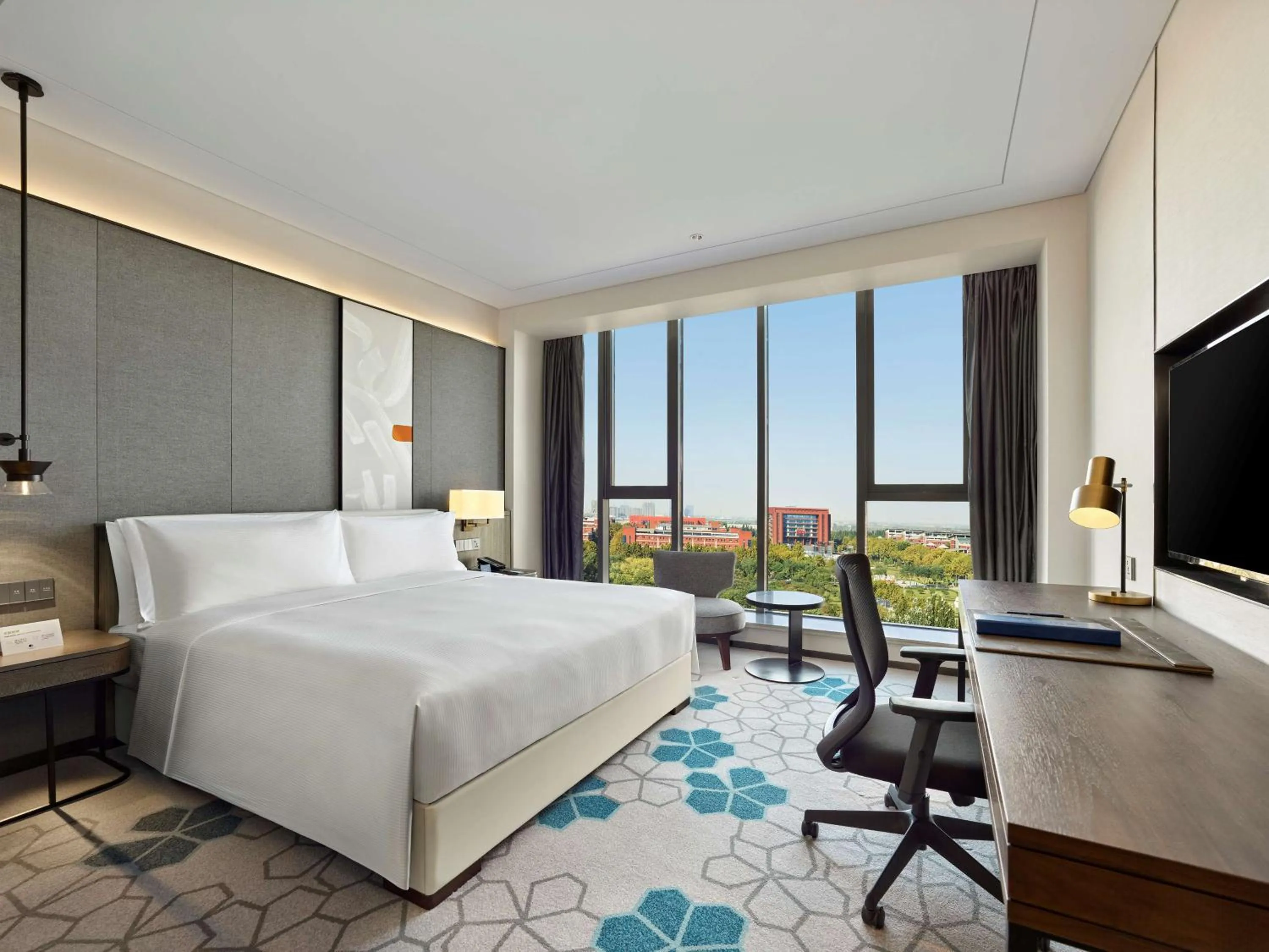 View (from property/room), Bed in Doubletree By Hilton Baoding