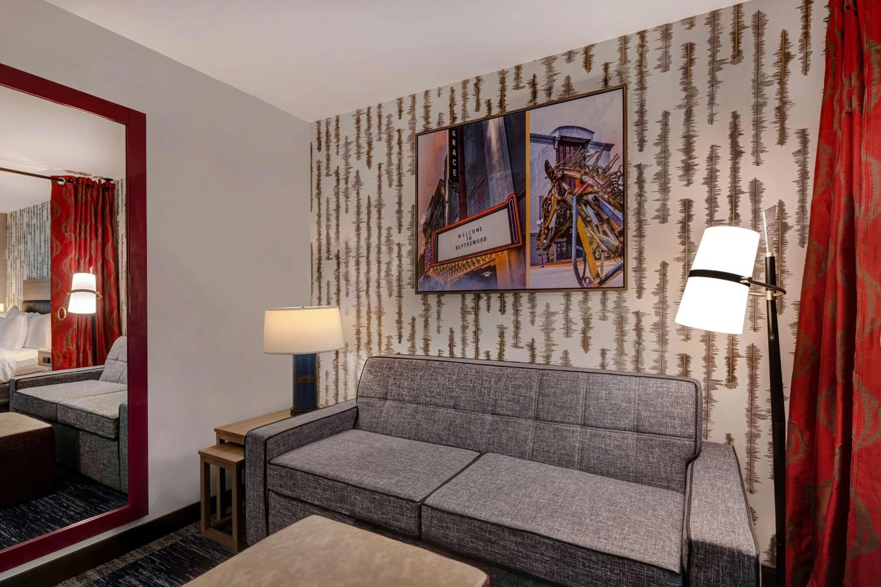 Living room, Bed in Home2 Suites By Hilton Blythewood, Sc