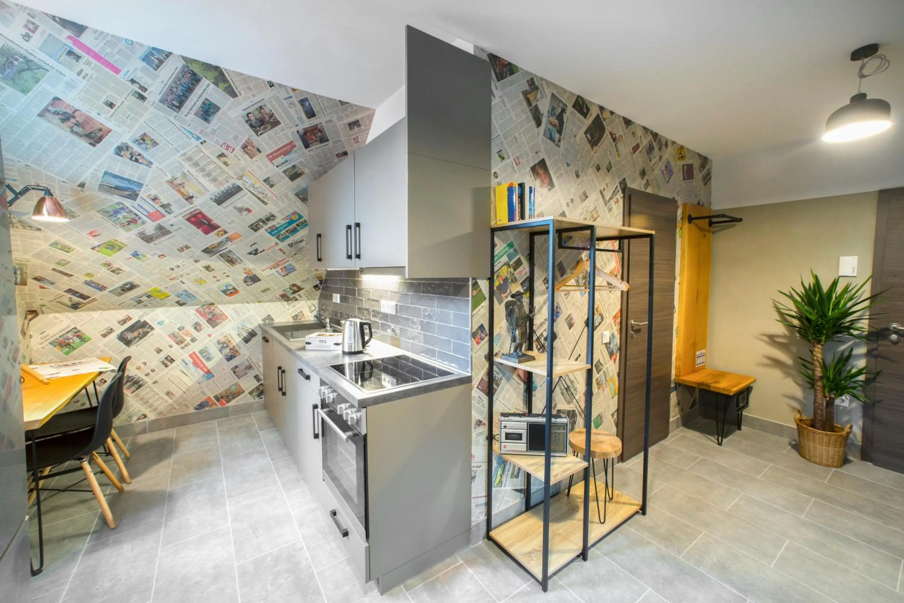 Kitchen or kitchenette in aappartel APARTHOTEL Herford