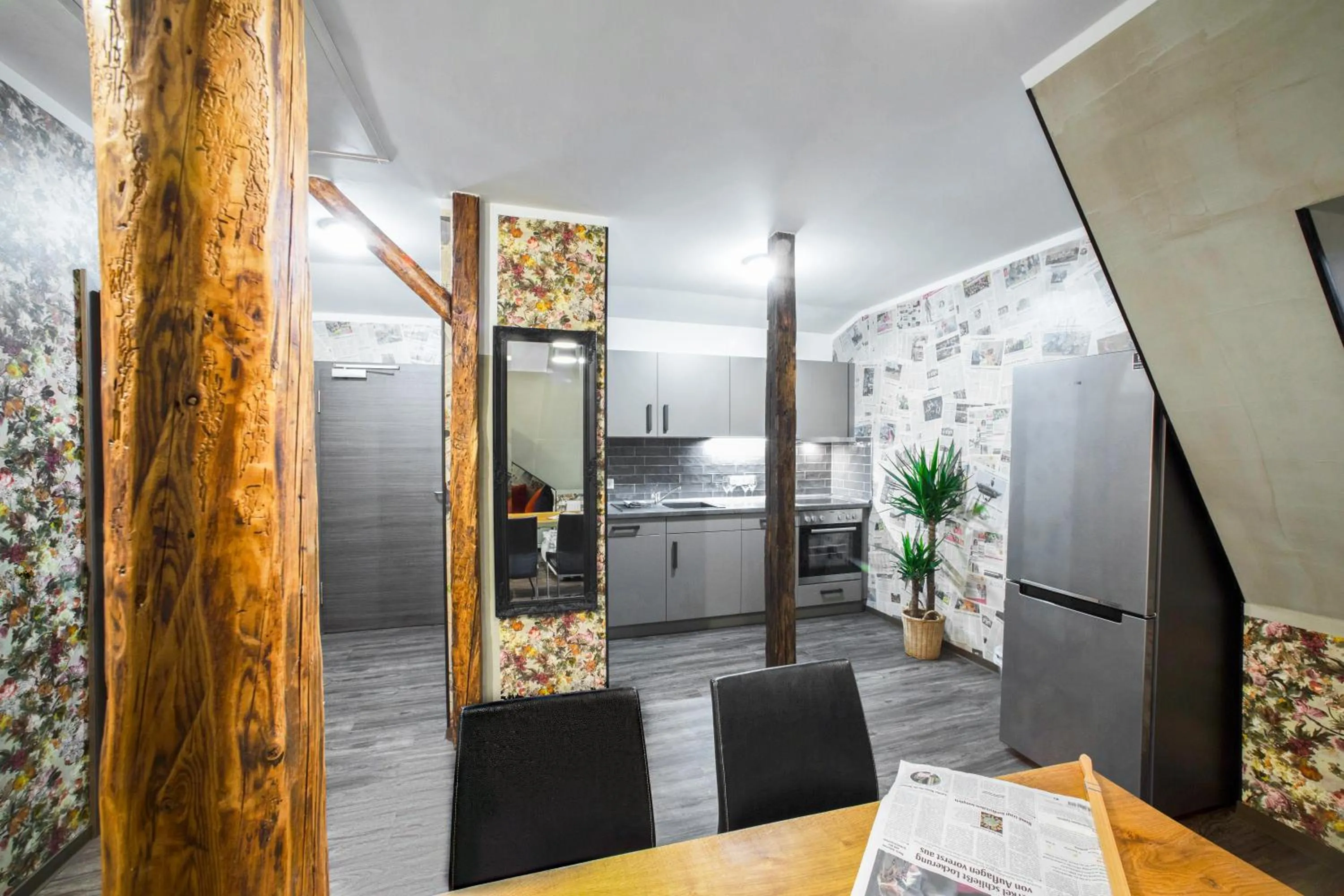 Kitchen or kitchenette in aappartel APARTHOTEL Herford