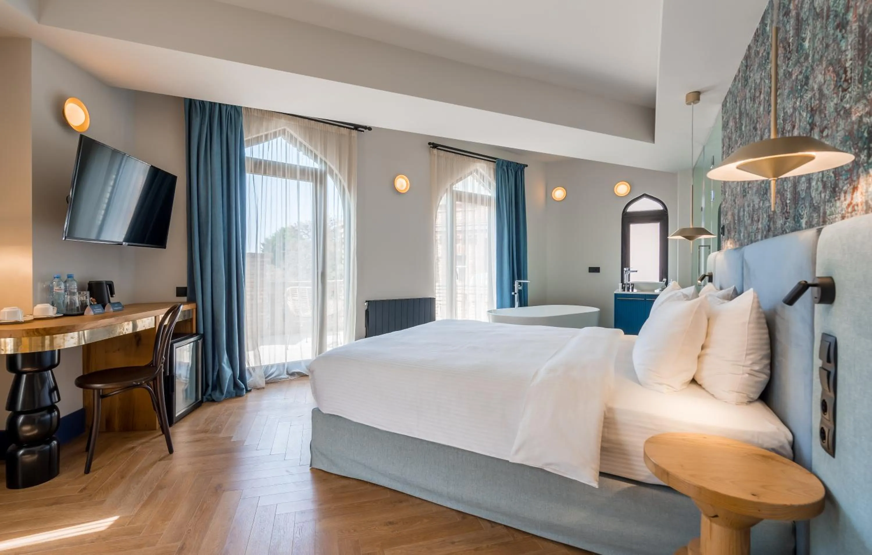 Photo of the whole room, Bed in Abanotubani Boutique hotel