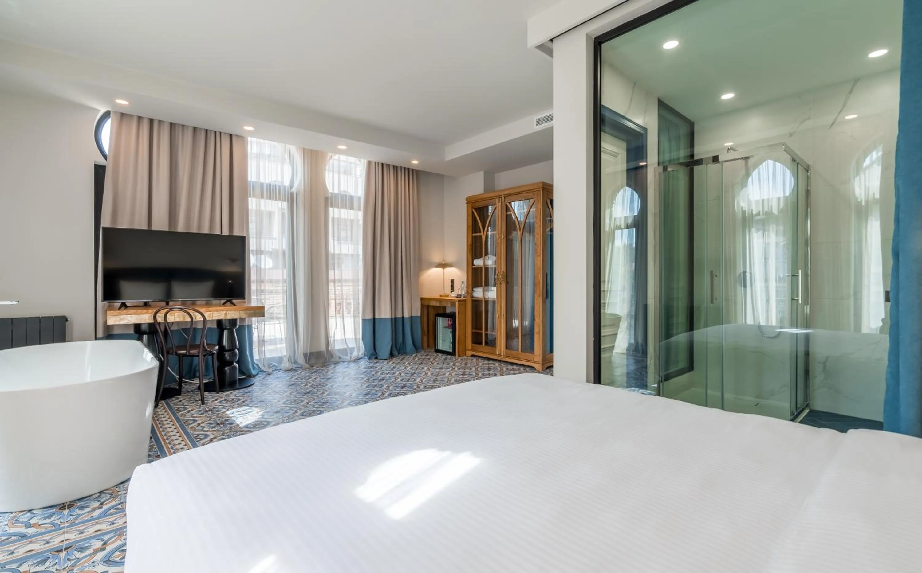 Photo of the whole room, Bed in Abanotubani Boutique hotel