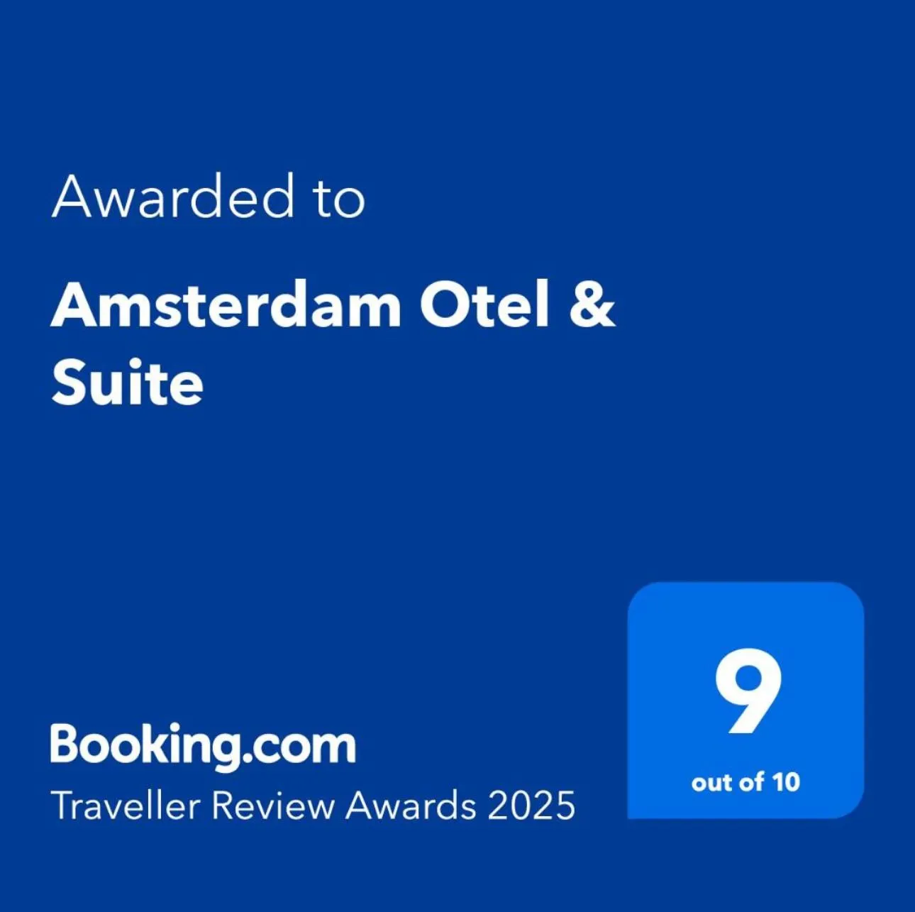 Certificate/Award in Amsterdam Boutique Hotel
