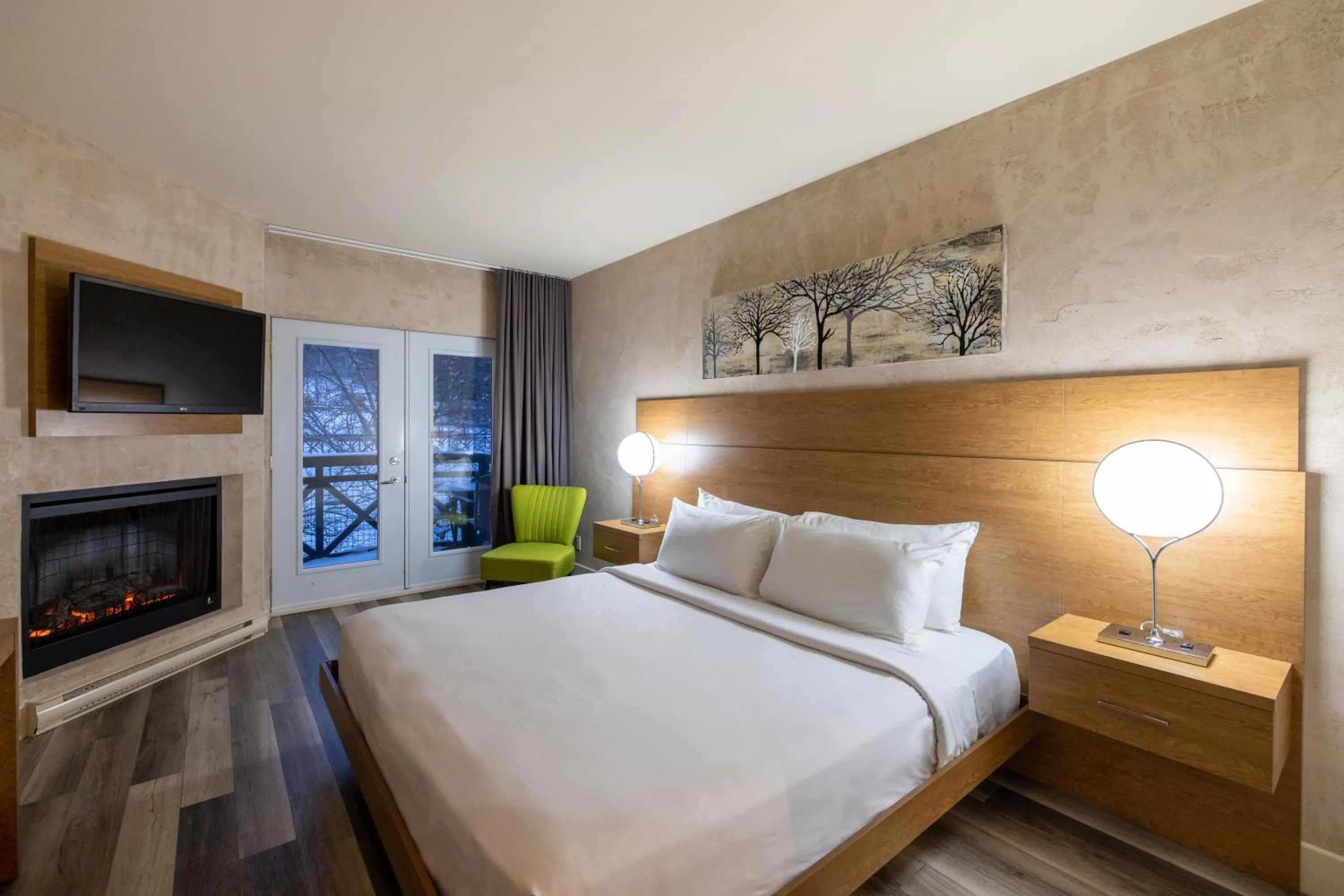 Bed in Hotel Chateau Bromont