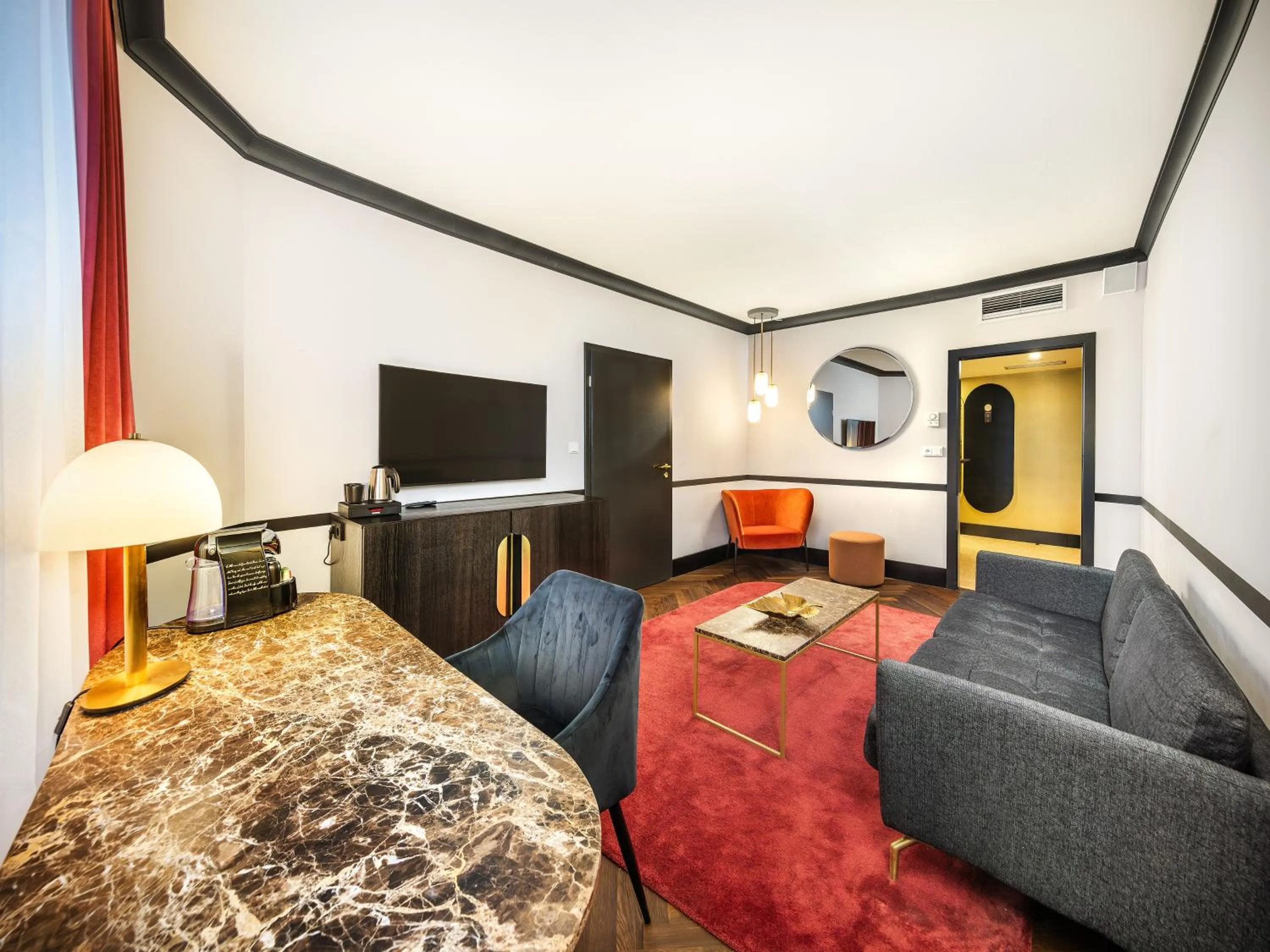 Living room, Bed in Diplomat Hotel Prague