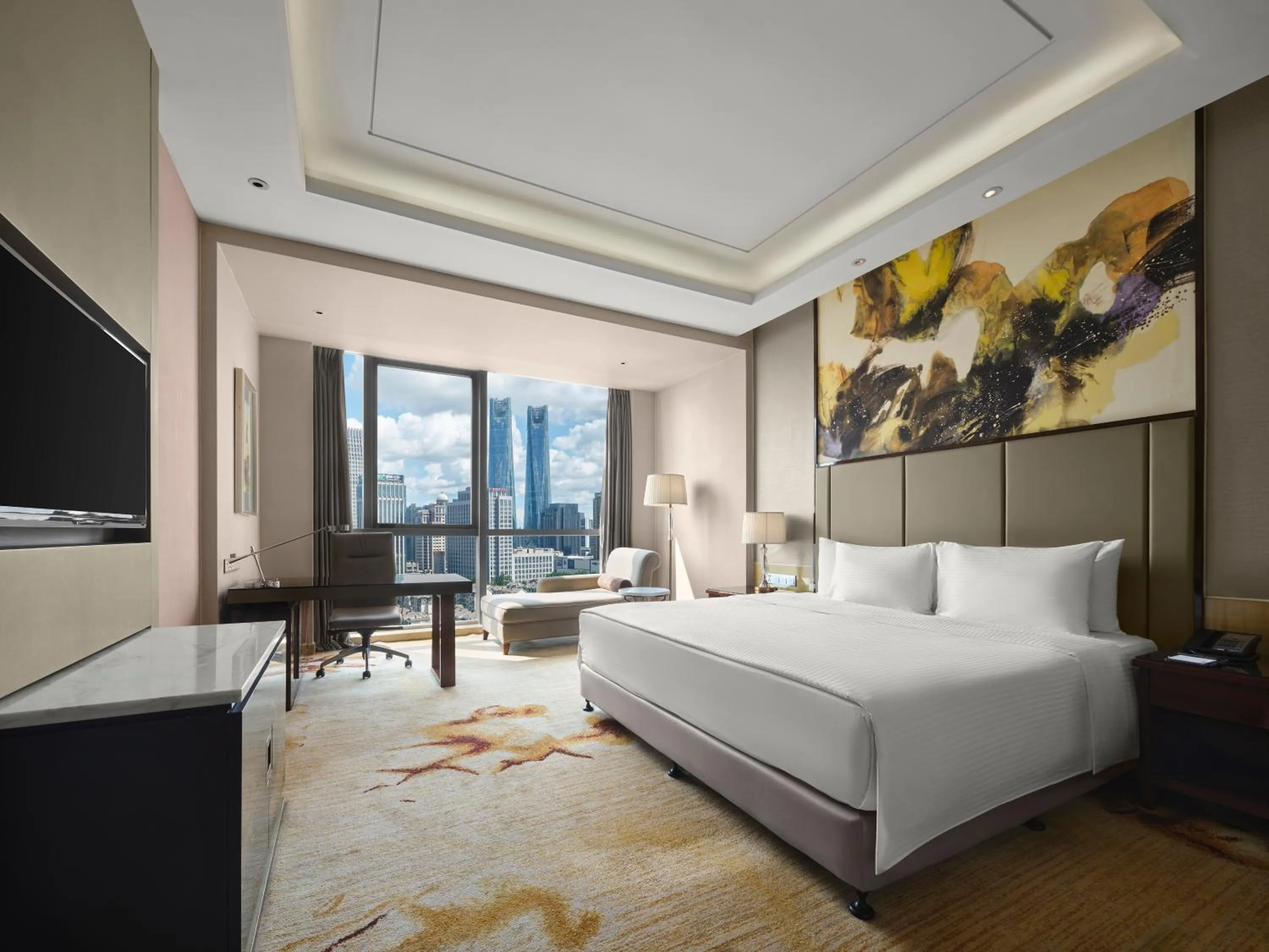 View (from property/room), Bed in Wanda Realm Nanchang
