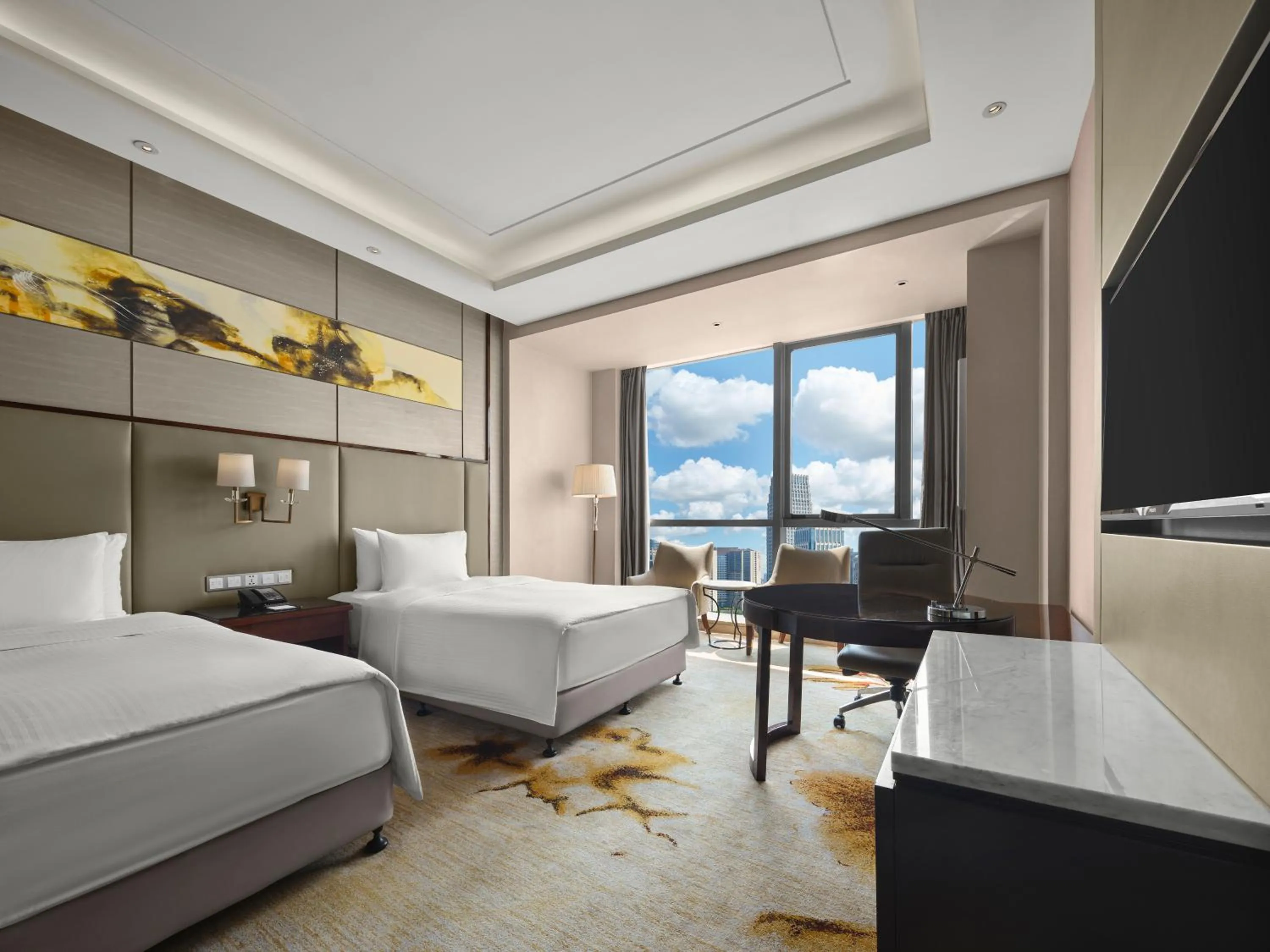 View (from property/room), Bed in Wanda Realm Nanchang