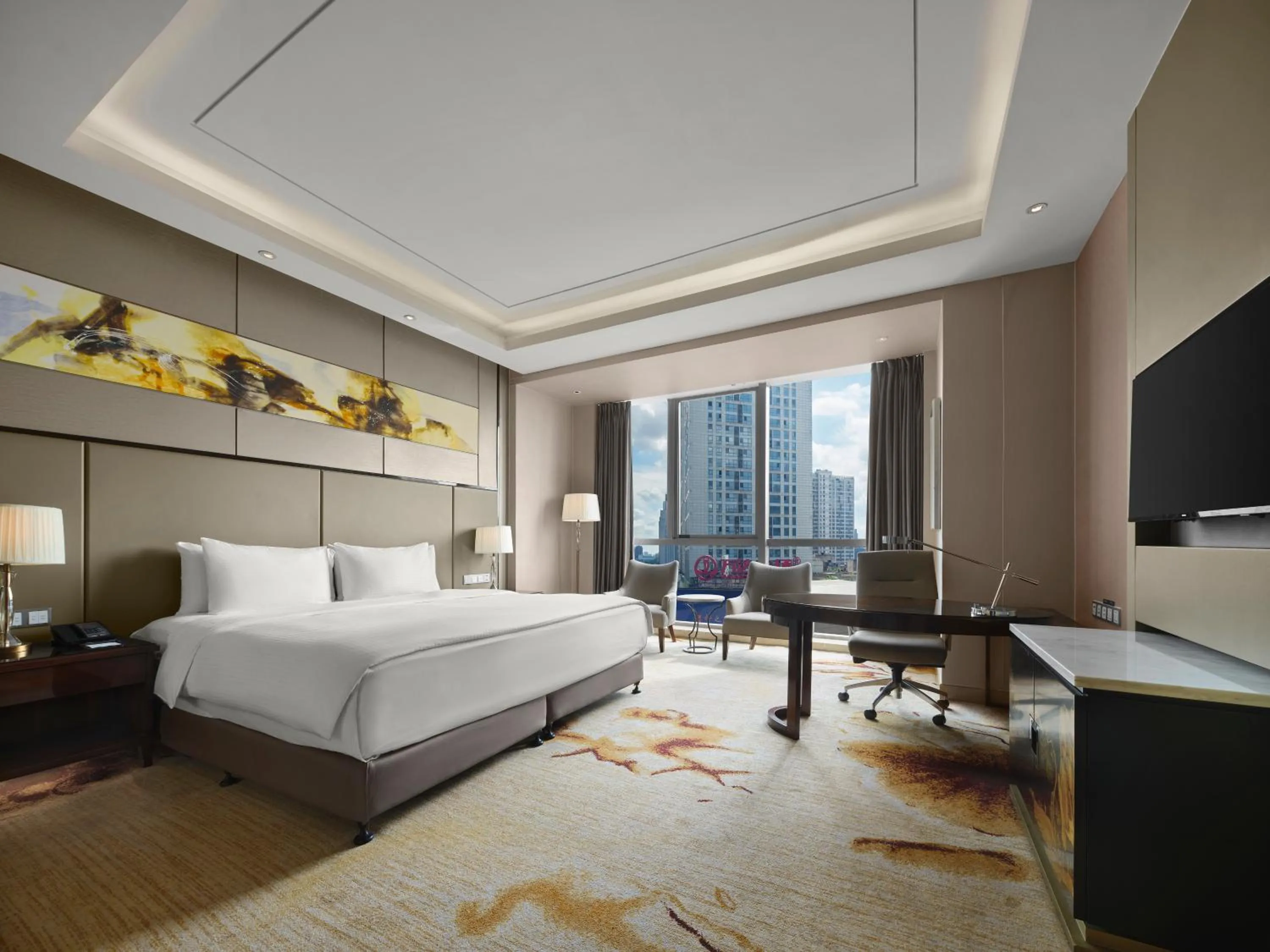 View (from property/room), Bed in Wanda Realm Nanchang