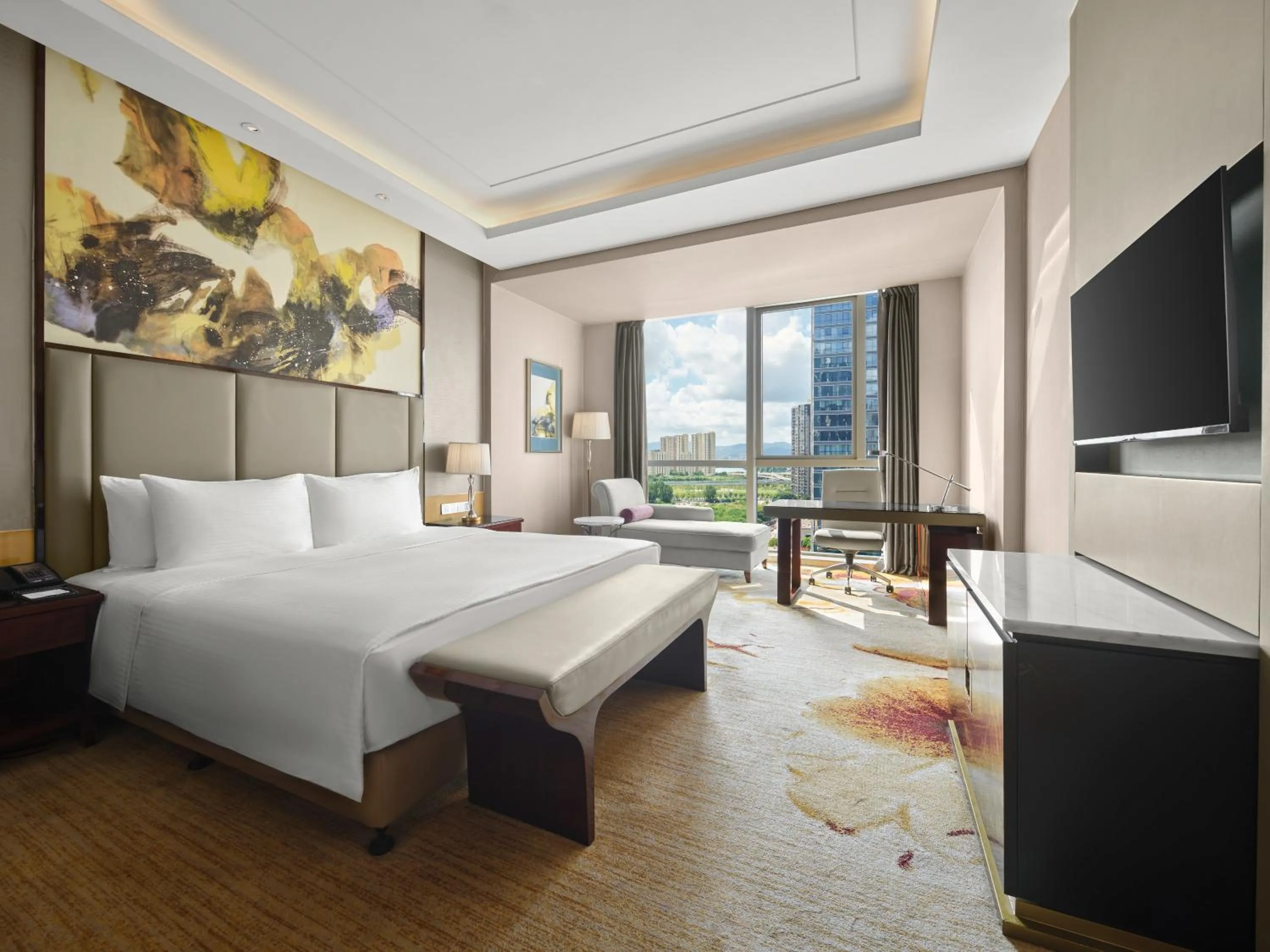 View (from property/room), Bed in Wanda Realm Nanchang