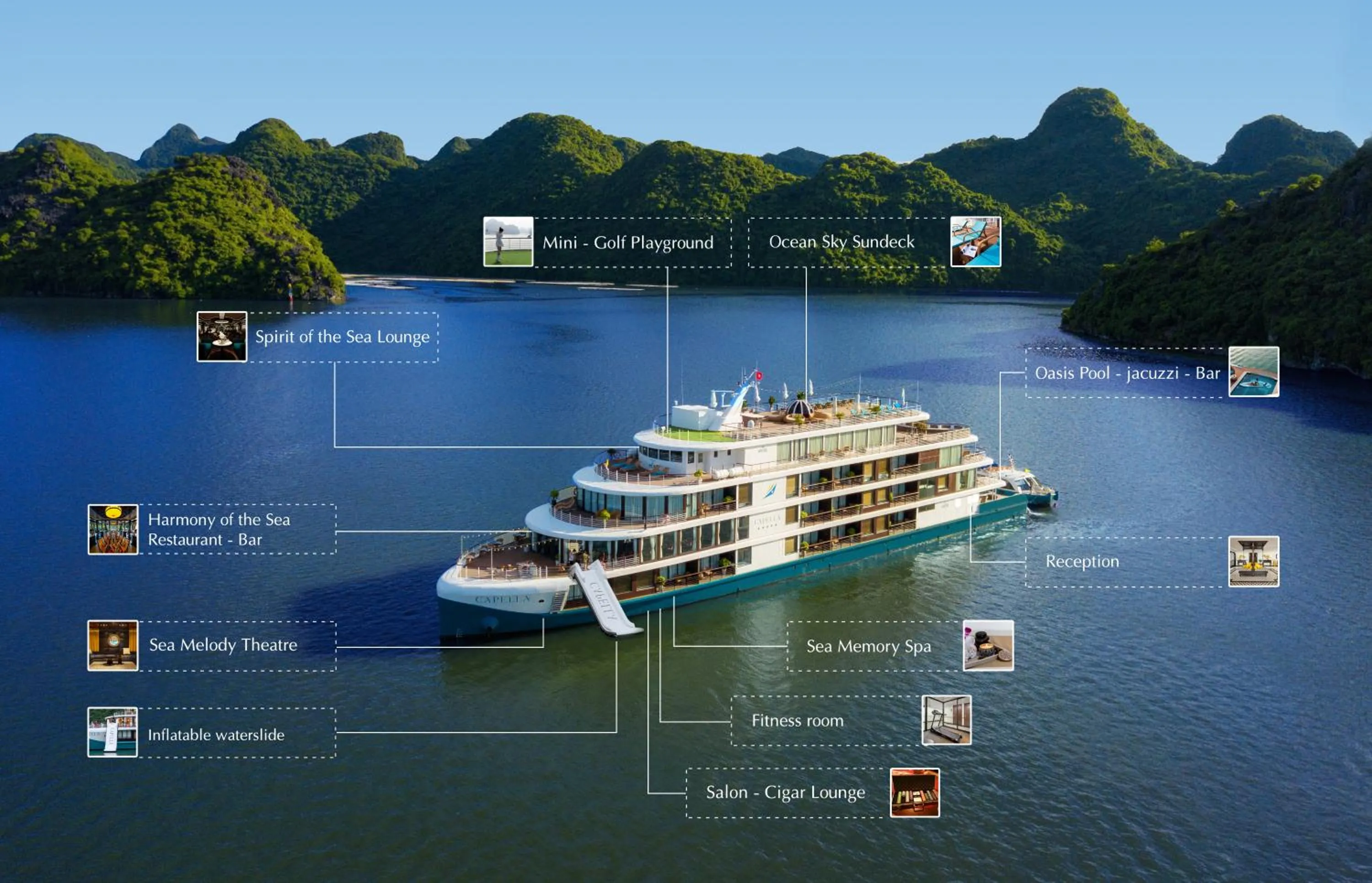Property building in Halong Capella Cruise - Member of Lyra cruise collection