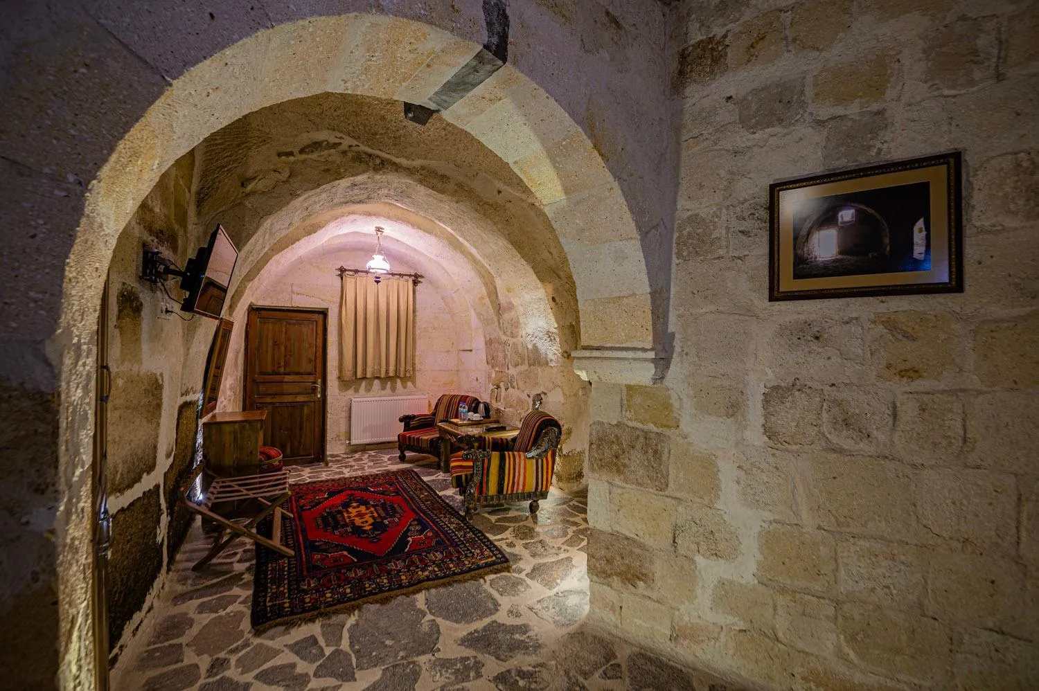 Seating area in Konak Bezirhane Cave Otel
