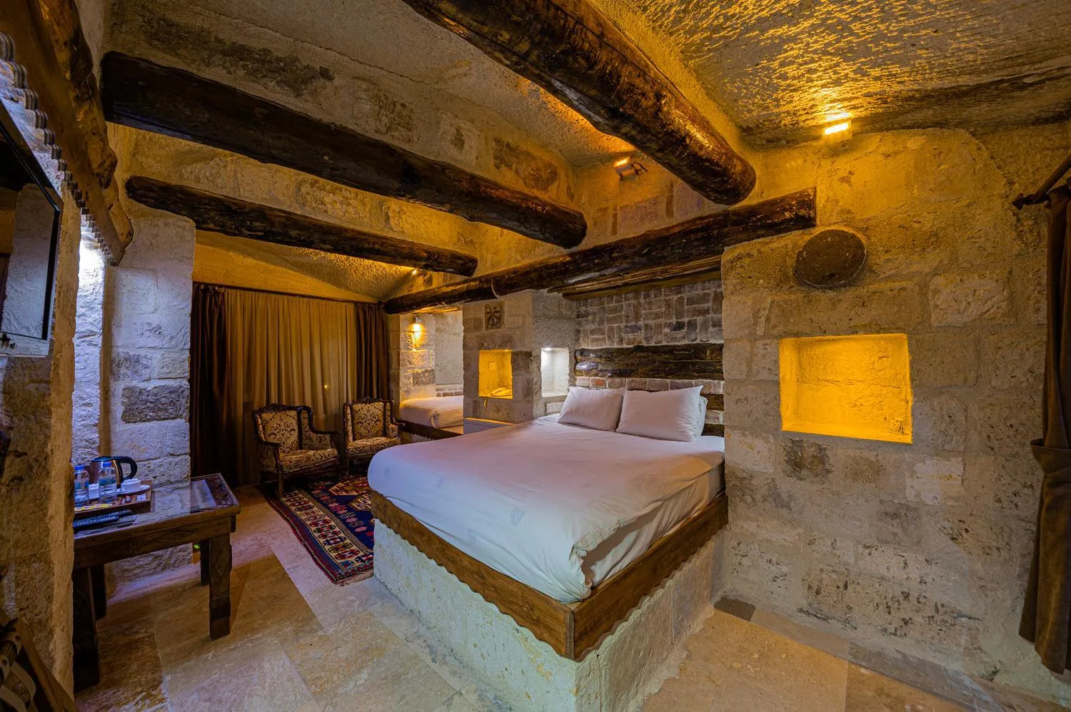 Bed in Konak Bezirhane Cave Otel