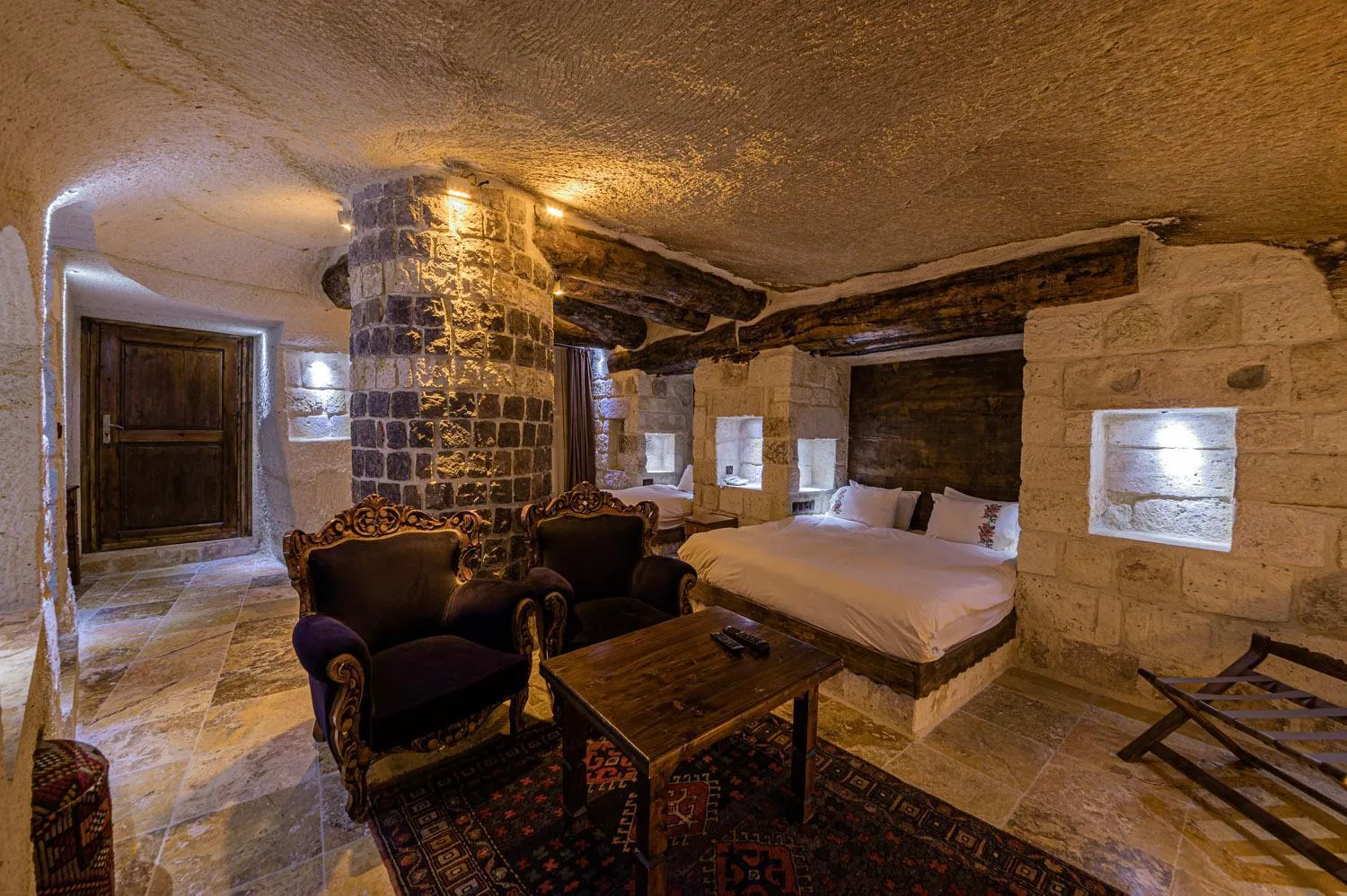 Bed in Konak Bezirhane Cave Otel