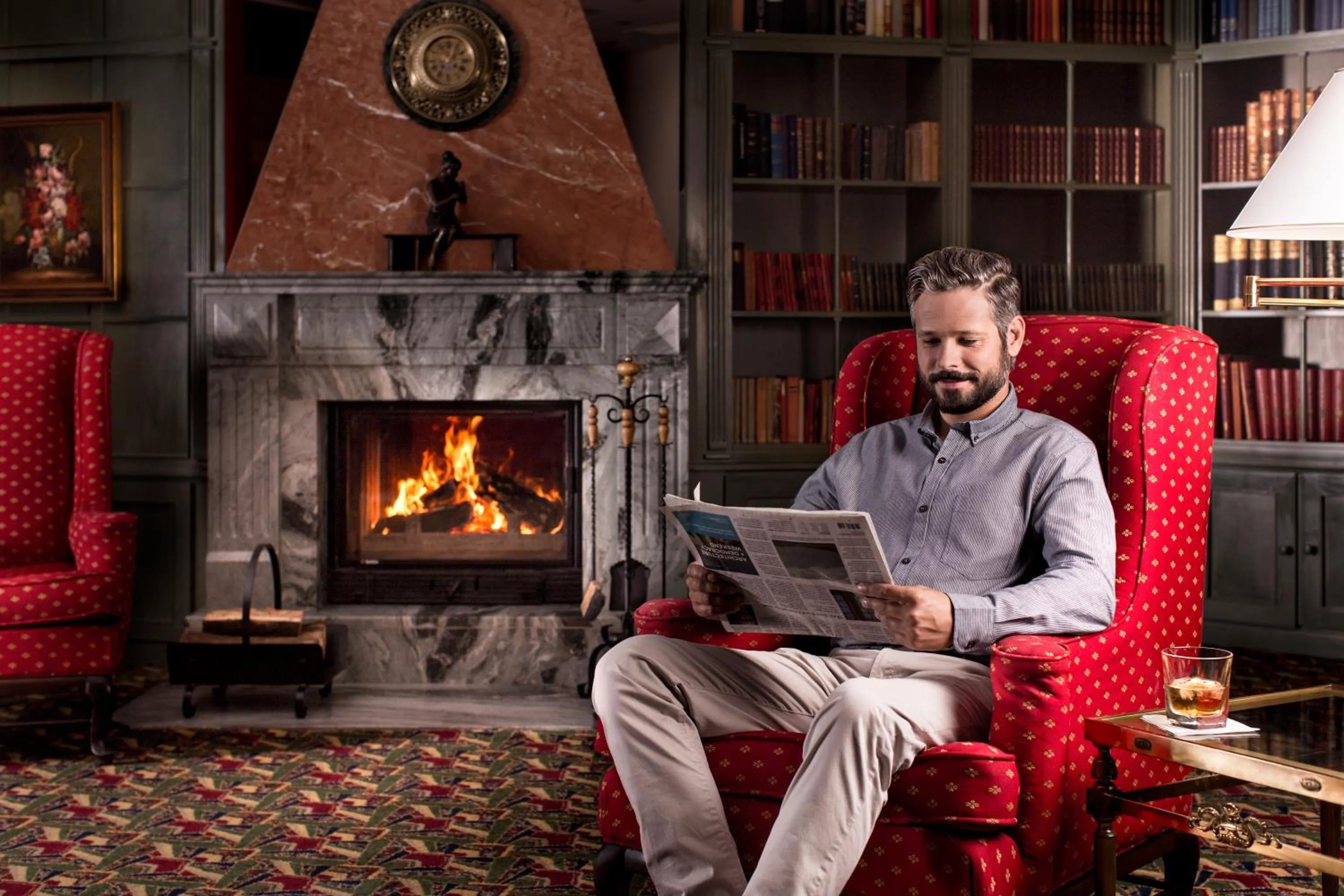 Library in Hotel Savoy Prague