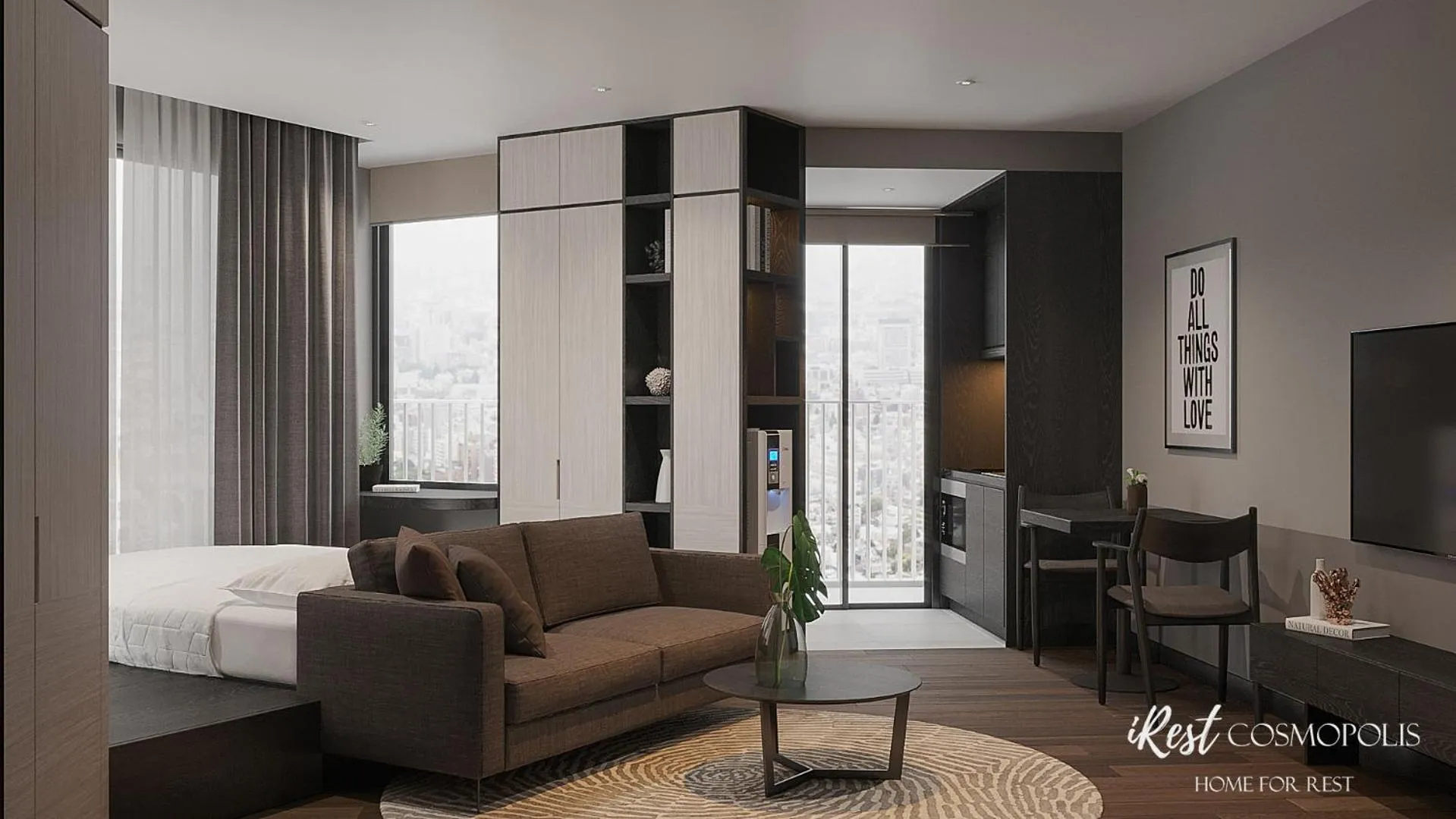 Living room, Bed in iRest COSMOPOLIS Vinh Yen