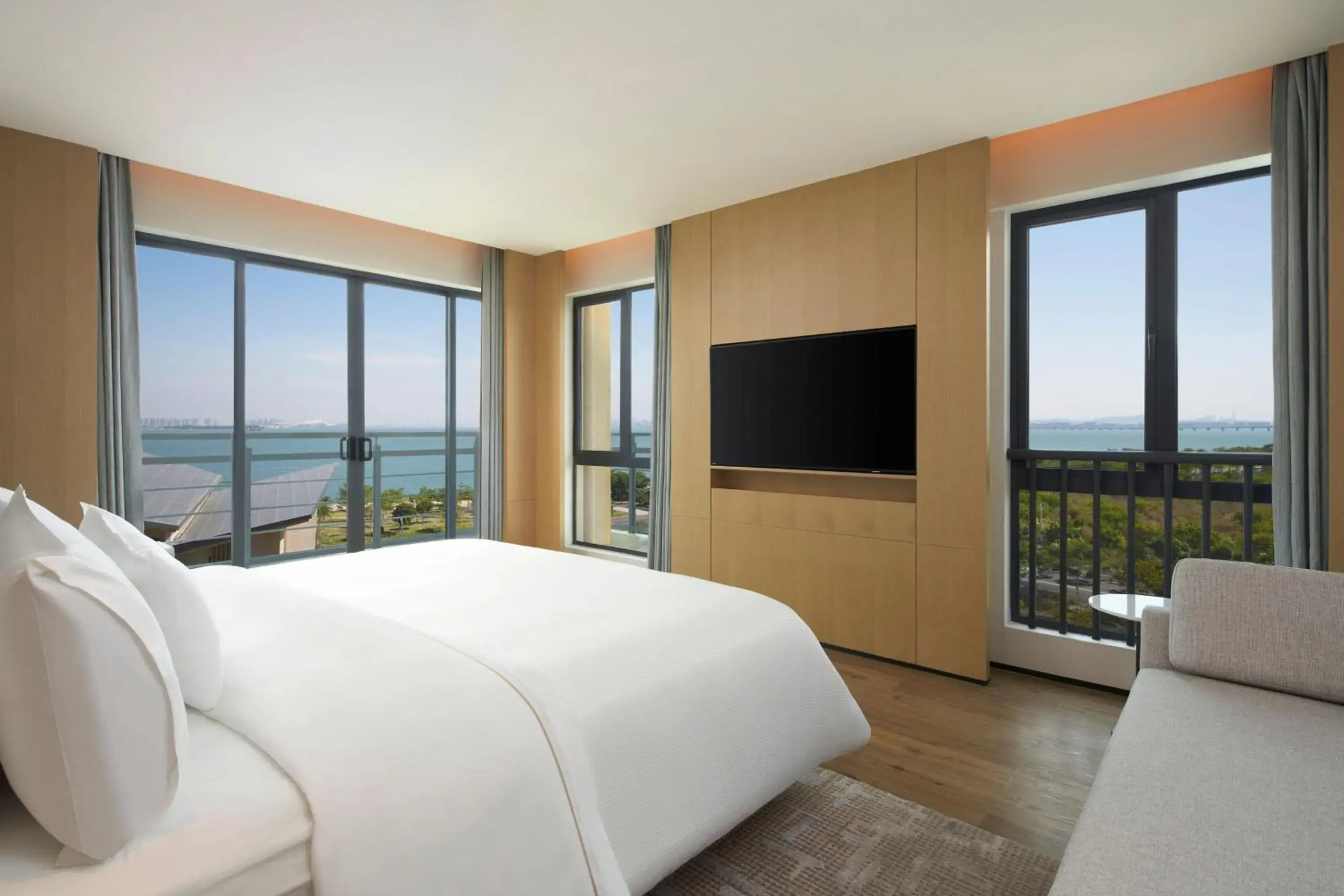 2-bedroom Family Apartment, Bedroom 1: 2 Double, Bedroom 2: 1 King, Ocean View, Balcony in Element Xiamen Tong'an 2-bedroom Family Apartment, Bedroom 1: 2 Double, Bedroom 2: 1 King, Ocean View, Balcony in Element Xiamen Tong'an