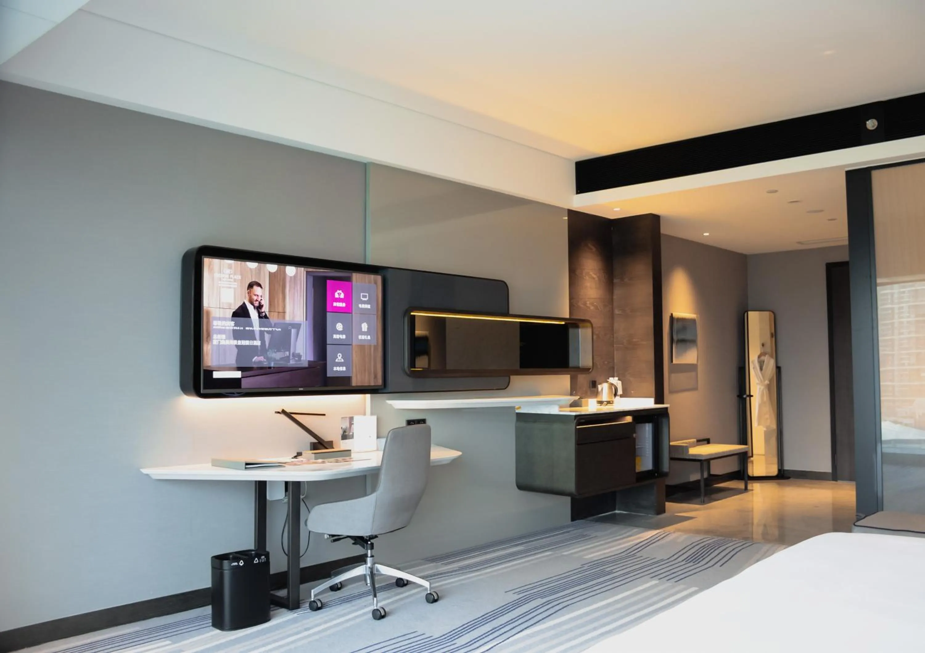 Decorative detail, Bed in Crowne Plaza Xiamen Jimei Seaview by IHG-Free Mini Bar