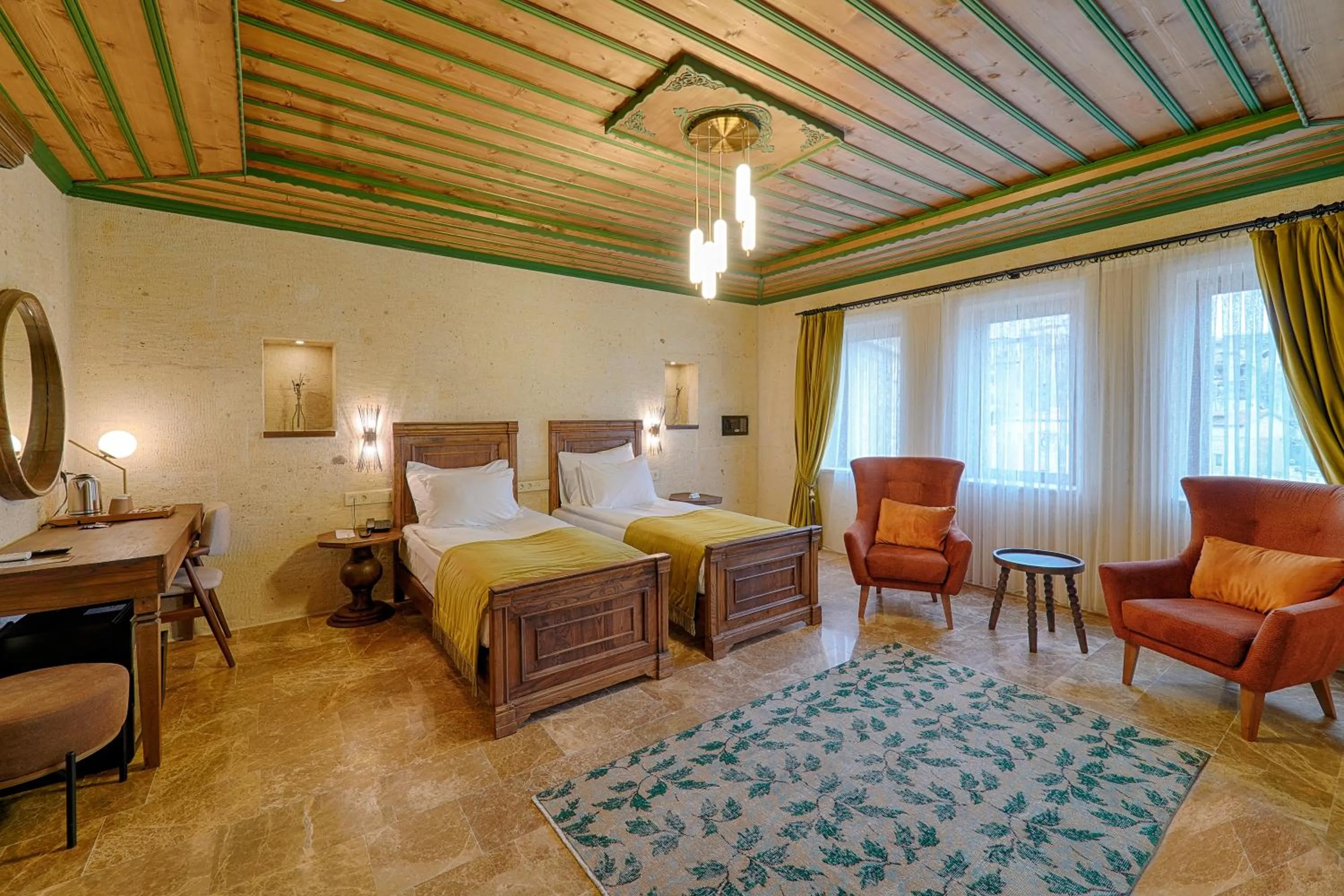 Bed in Solem Cave Suites