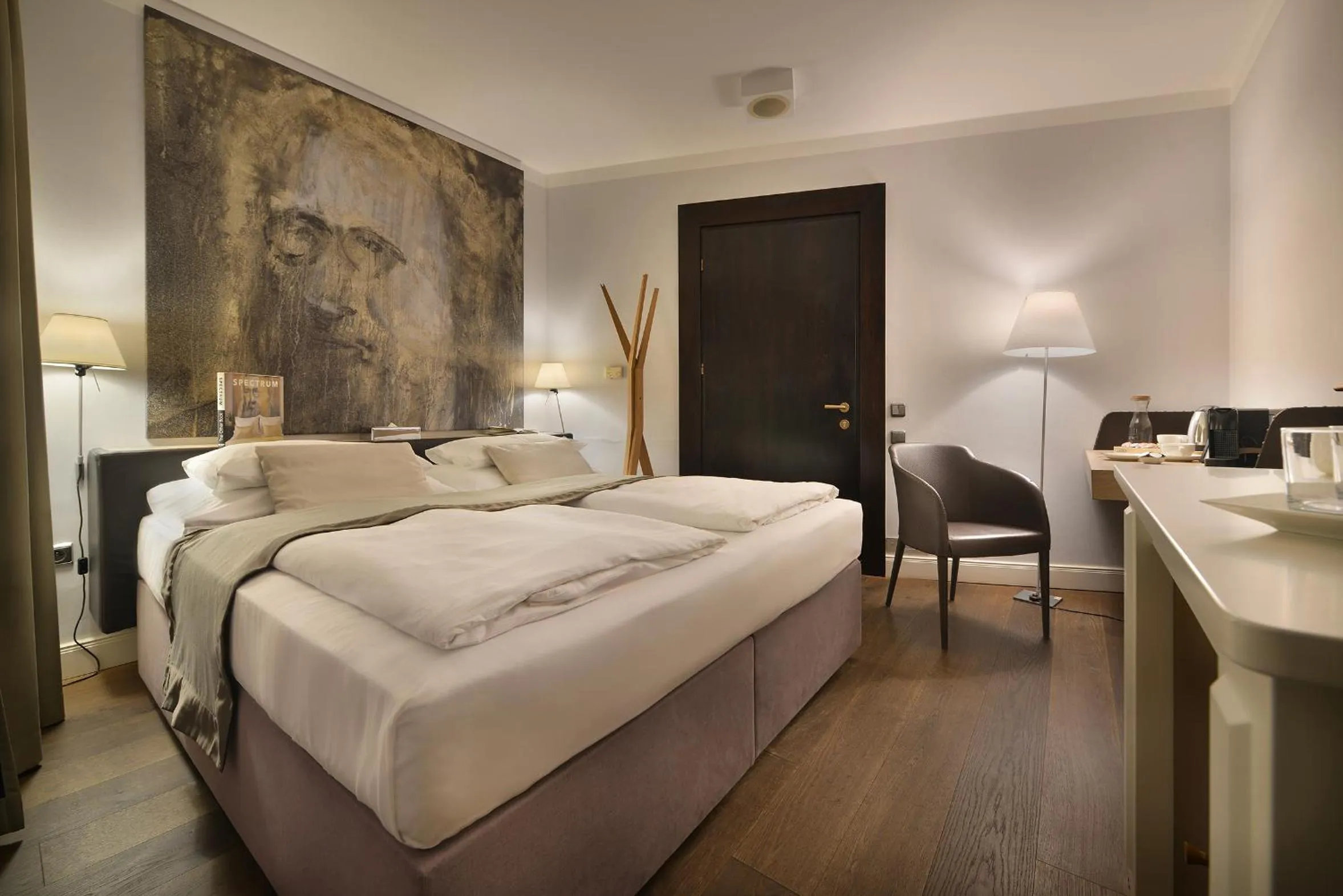 Bedroom, Bed in Design Hotel Neruda