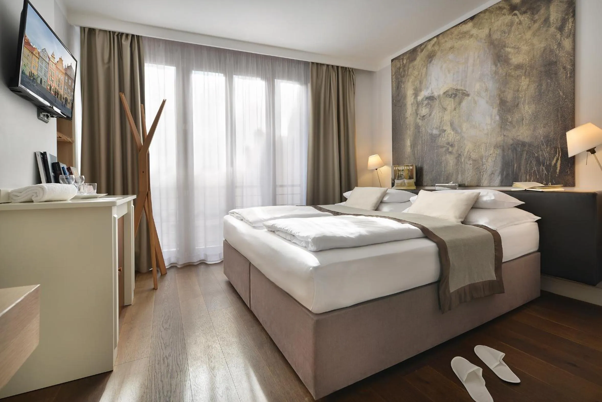 Bedroom, Bed in Design Hotel Neruda