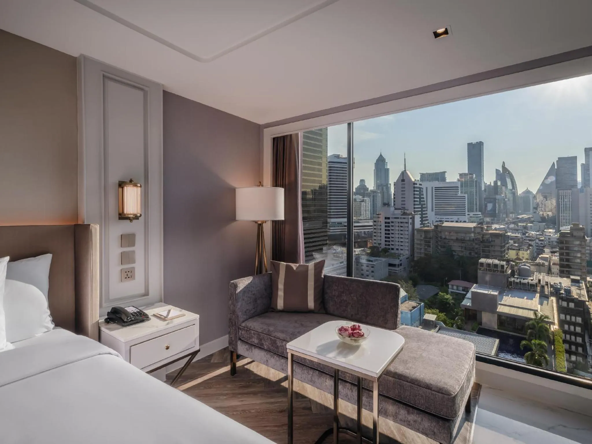 View (from property/room), Bed in Aira Hotel Bangkok Sukhumvit 11